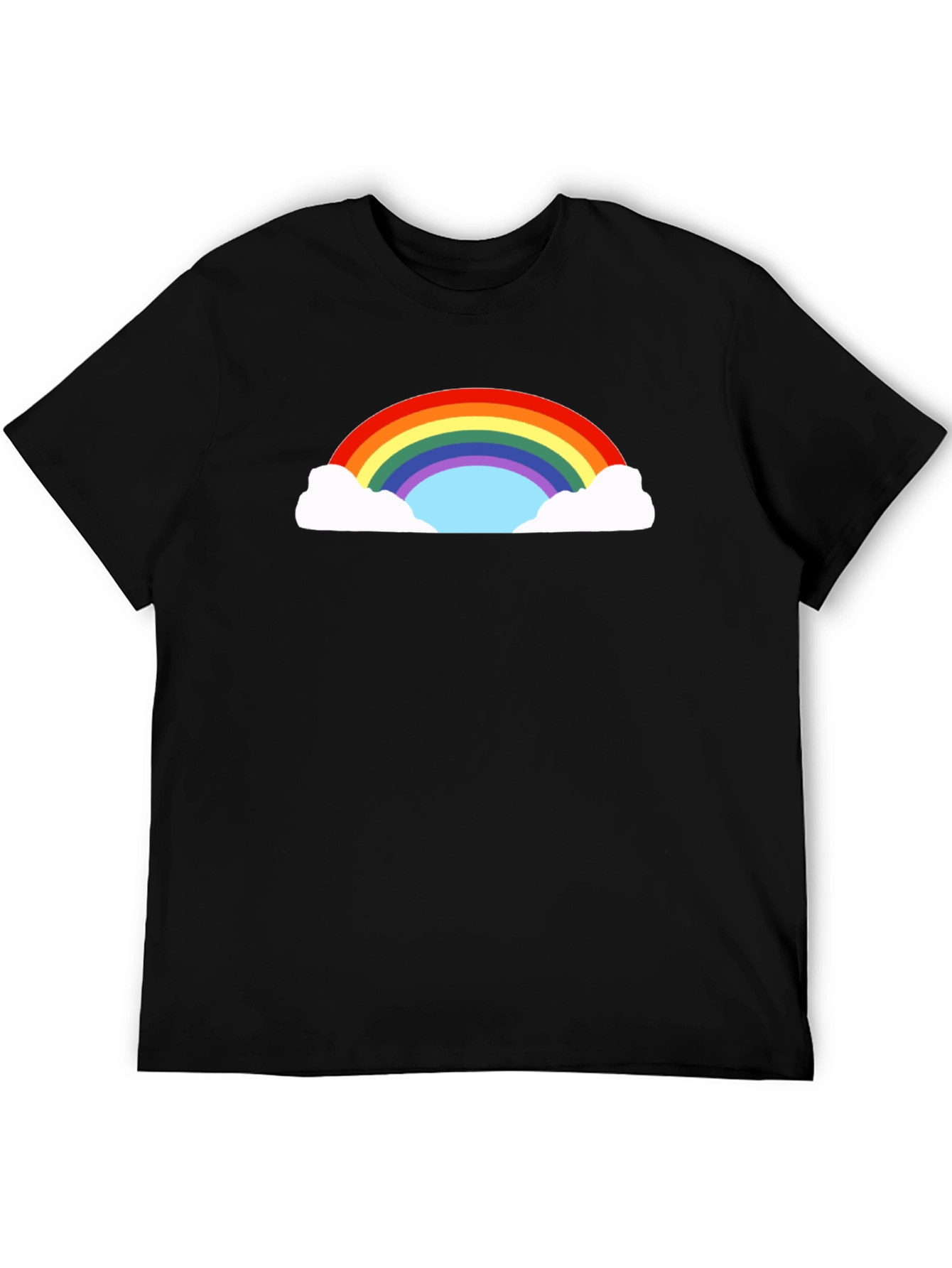 Rainbow Cloud Graphic Black T-Shirt