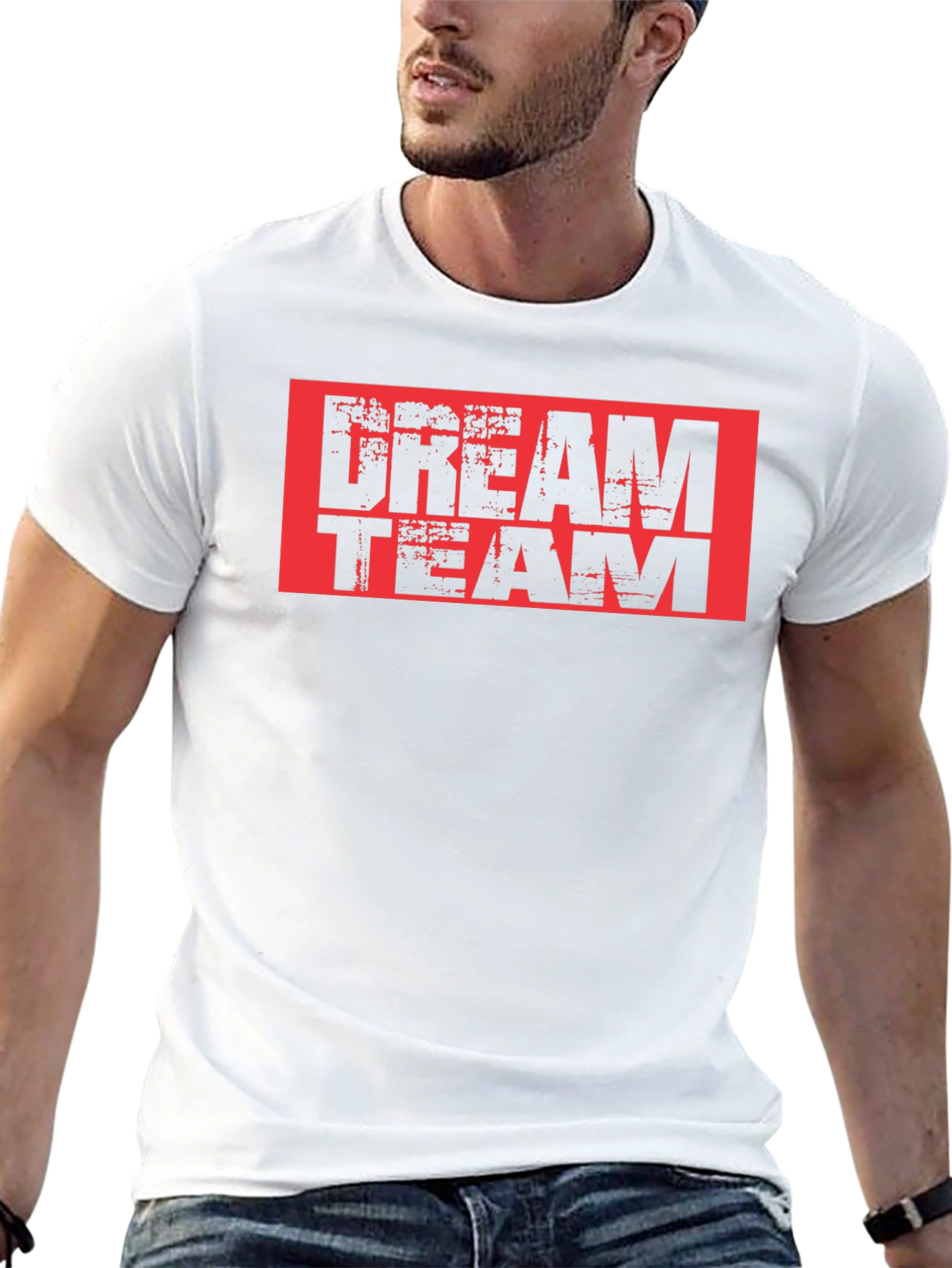 Dream Team Graphic Tee - Black Cotton T-Shirt