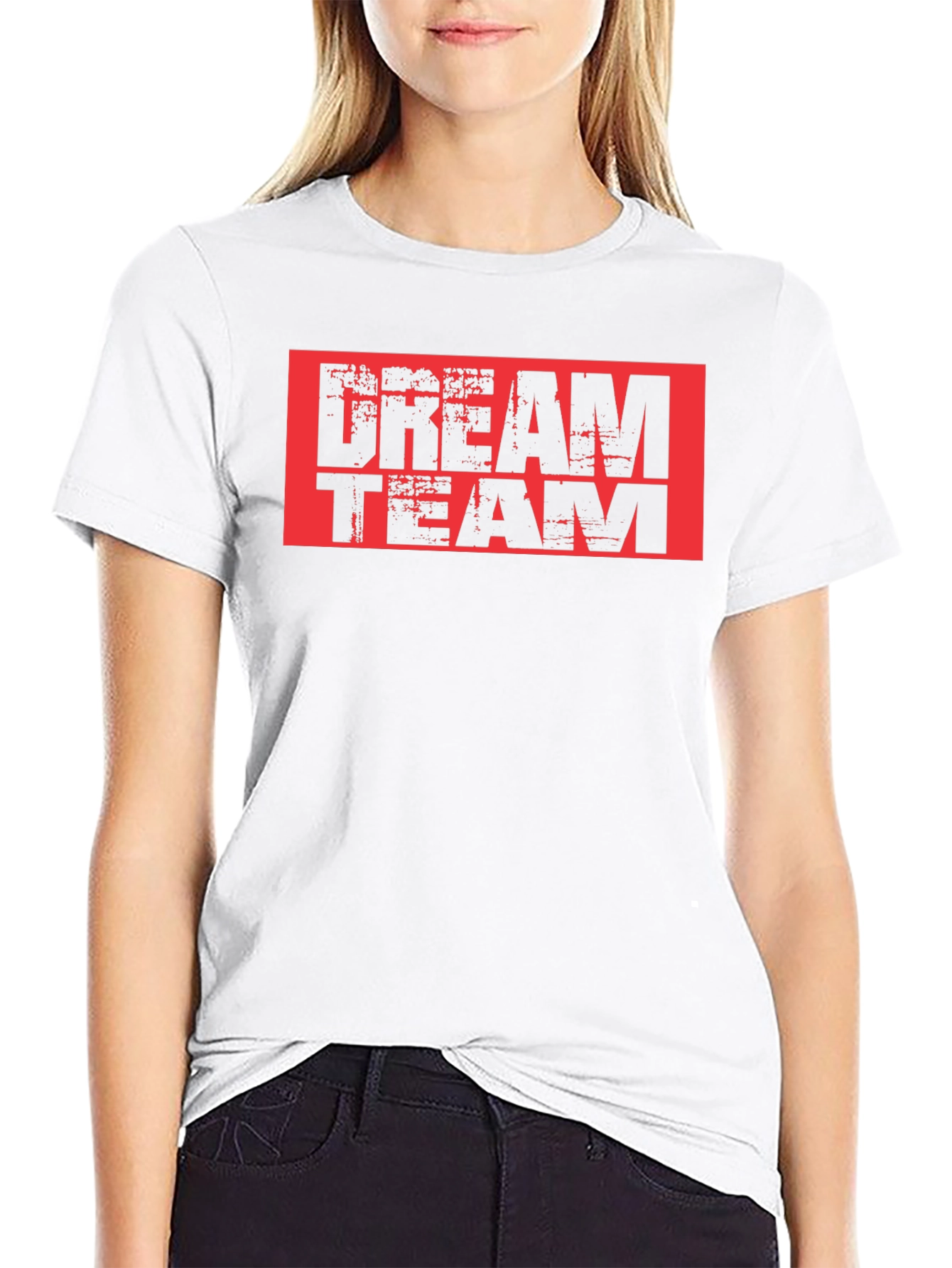 Dream Team Graphic Tee - Black Cotton T-Shirt