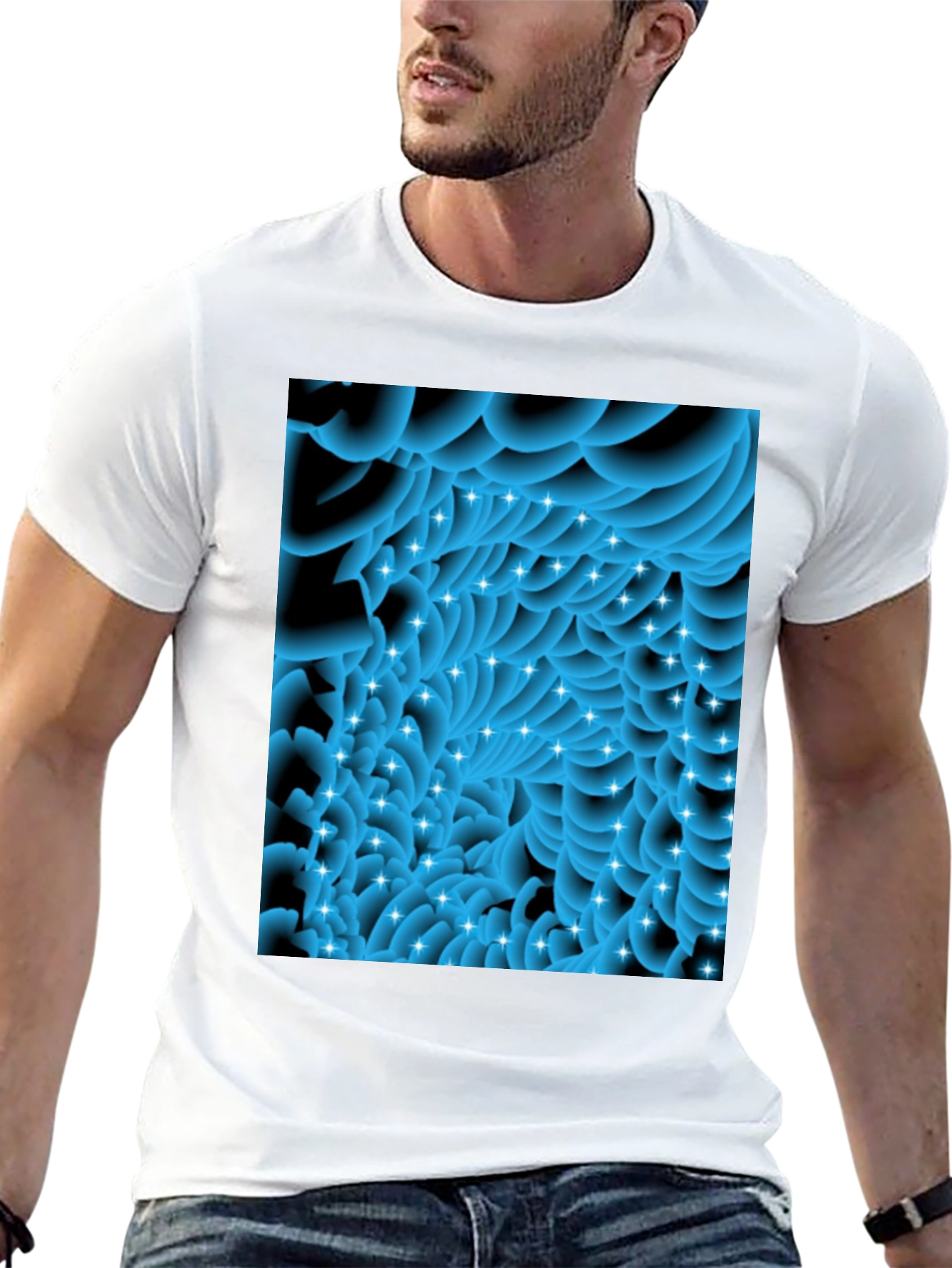 Abstract Swirls Tee - Modern Graphic Black T-Shirt