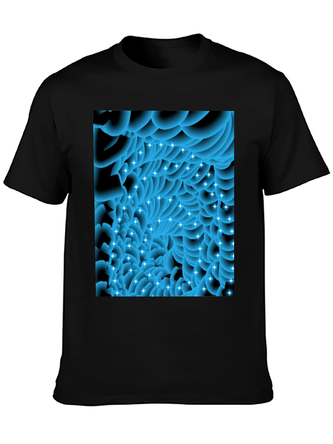 Abstract Swirls Tee - Modern Graphic Black T-Shirt
