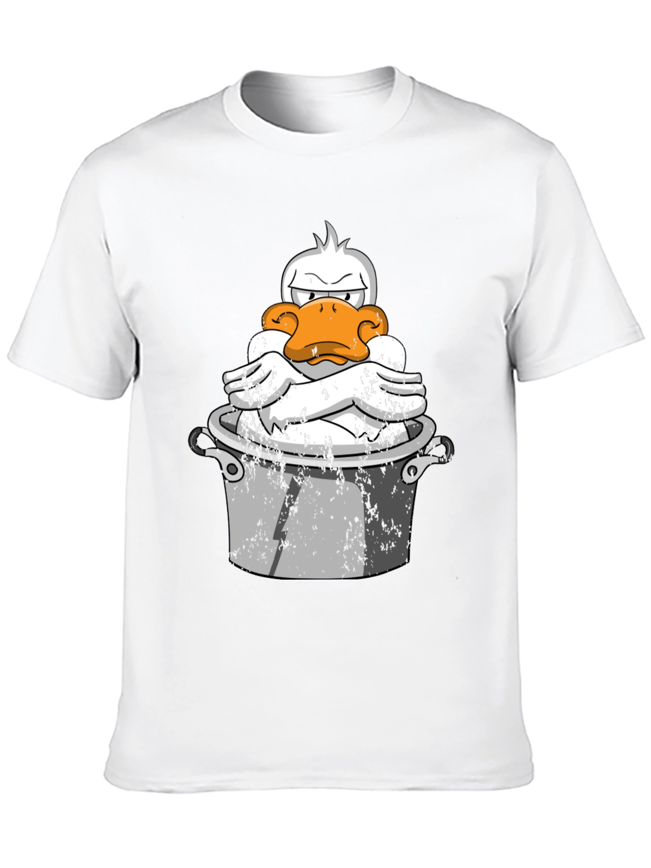 Funny Duck in Pot Graphic T-Shirt