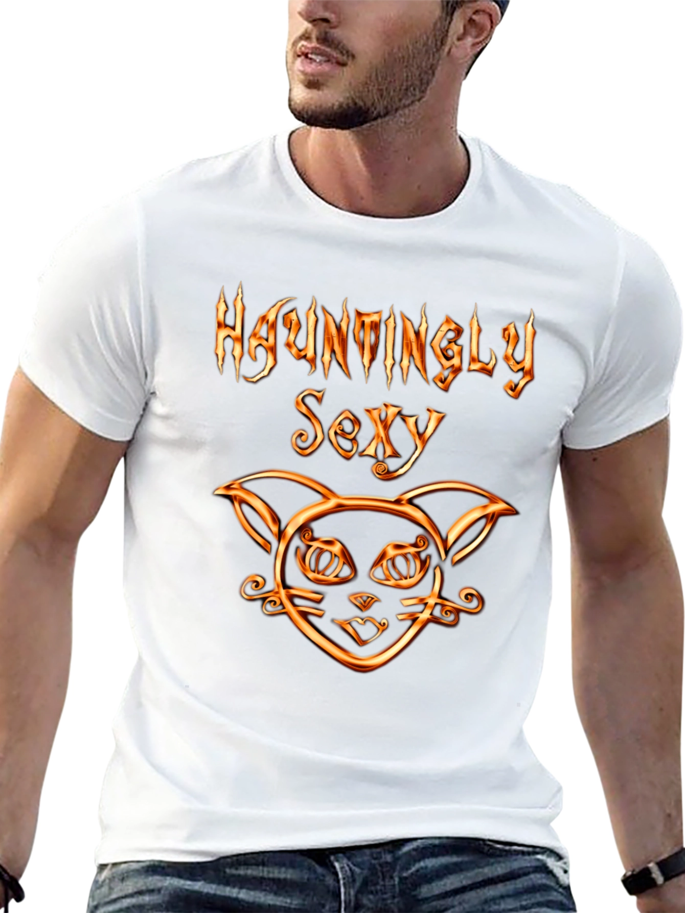 Hauntingly Sexy Cat Graphic T-Shirt