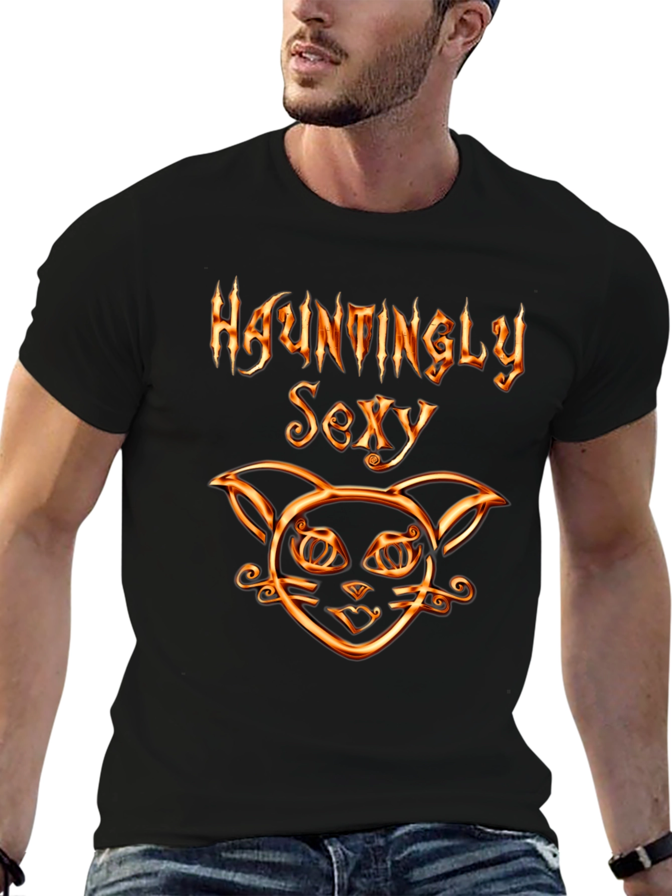Hauntingly Sexy Cat Graphic T-Shirt