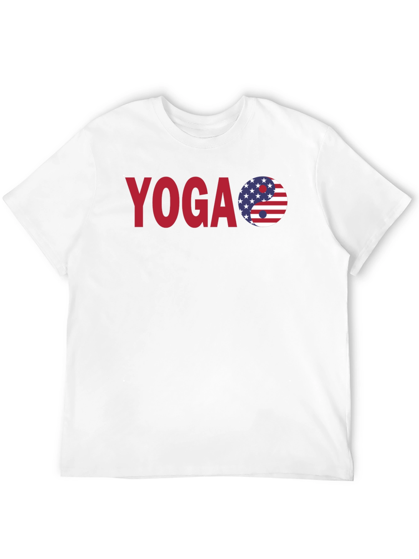 Yoga Yin Yang USA Flag Graphic Black T-Shirt