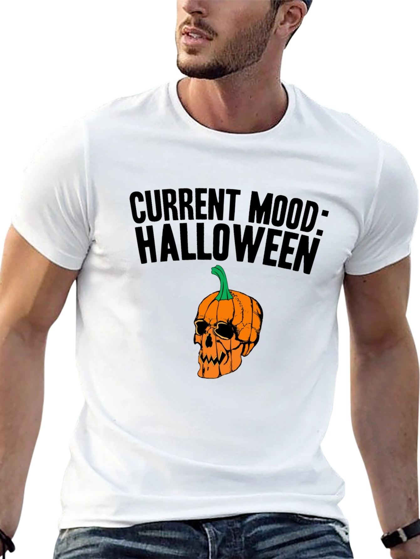 Halloween Mood Graphic Tee - Black Unisex T-Shirt