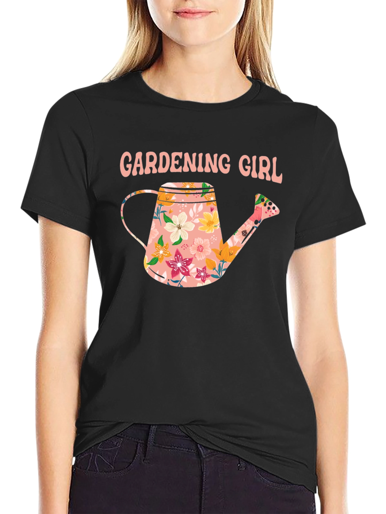 Gardening Girl Floral Watering Can T-Shirt