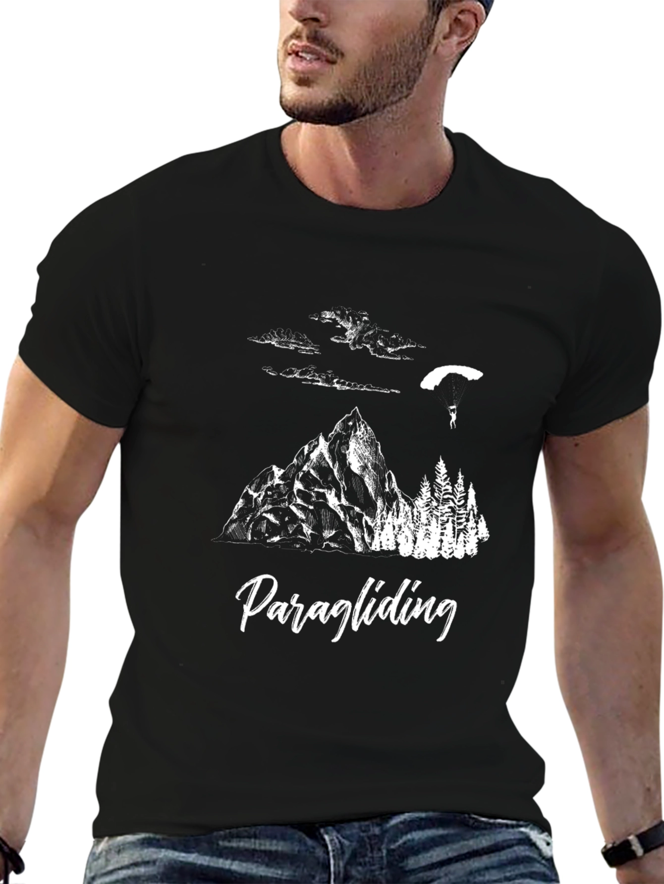 Paragliding Graphic T-Shirt - Mountain Adventure Tee