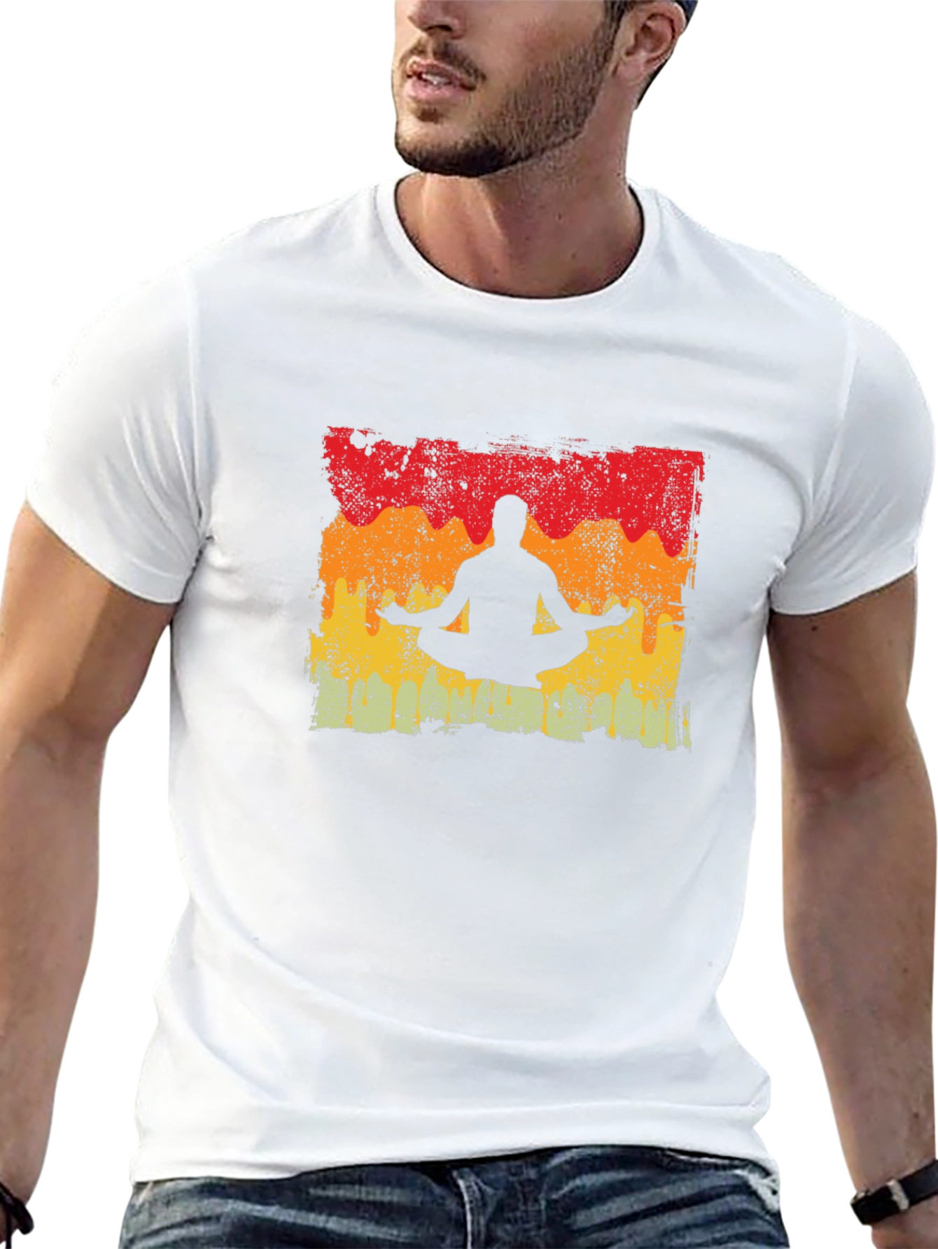 Yoga Pose Graphic T-Shirt - Mens Black Tee