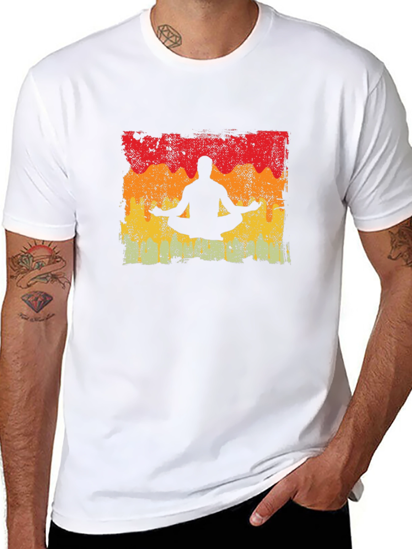 Yoga Pose Graphic T-Shirt - Mens Black Tee