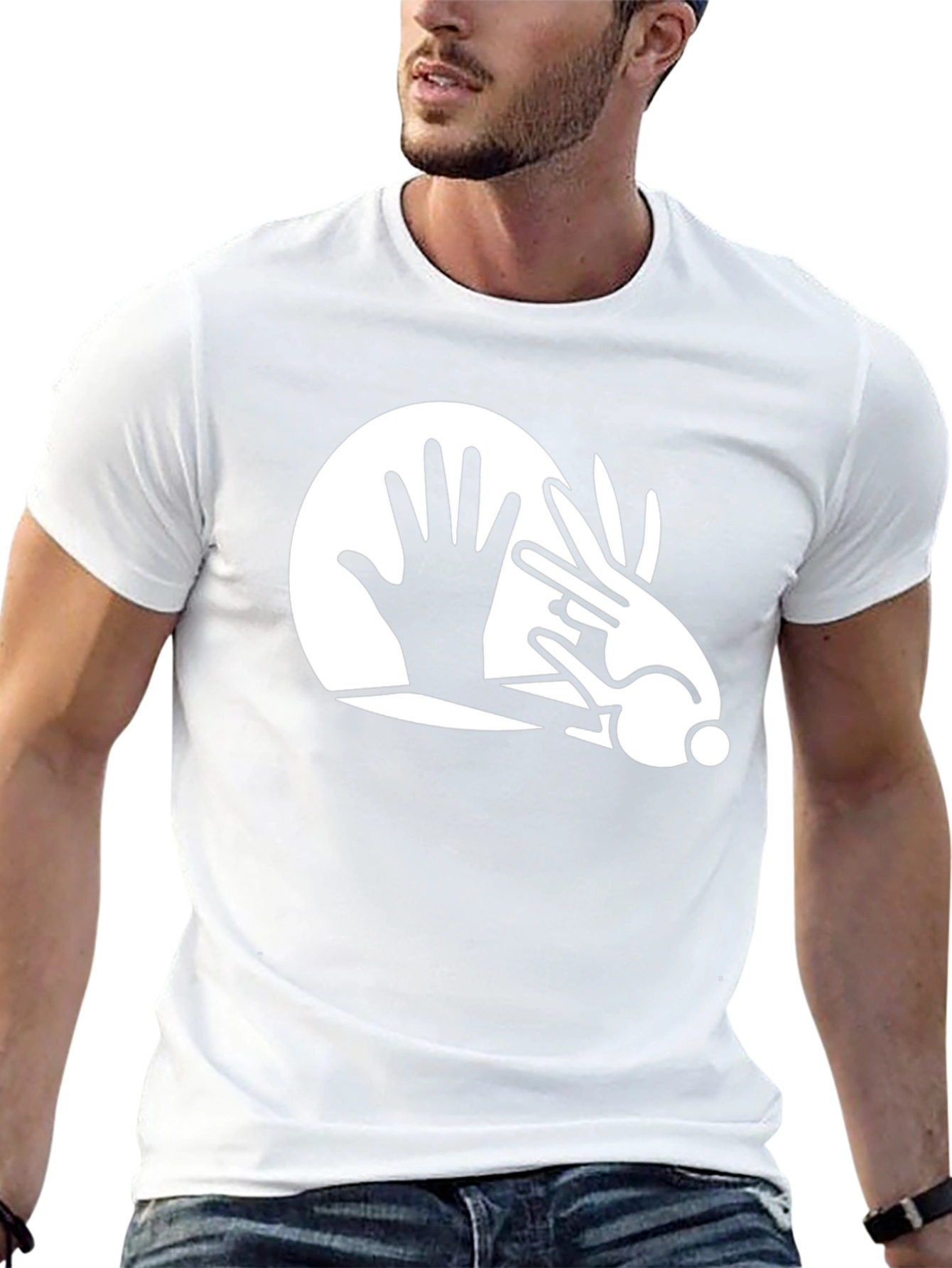 Magic Trick Tee: Hand & Rabbit Illusion Graphic T-Shirt