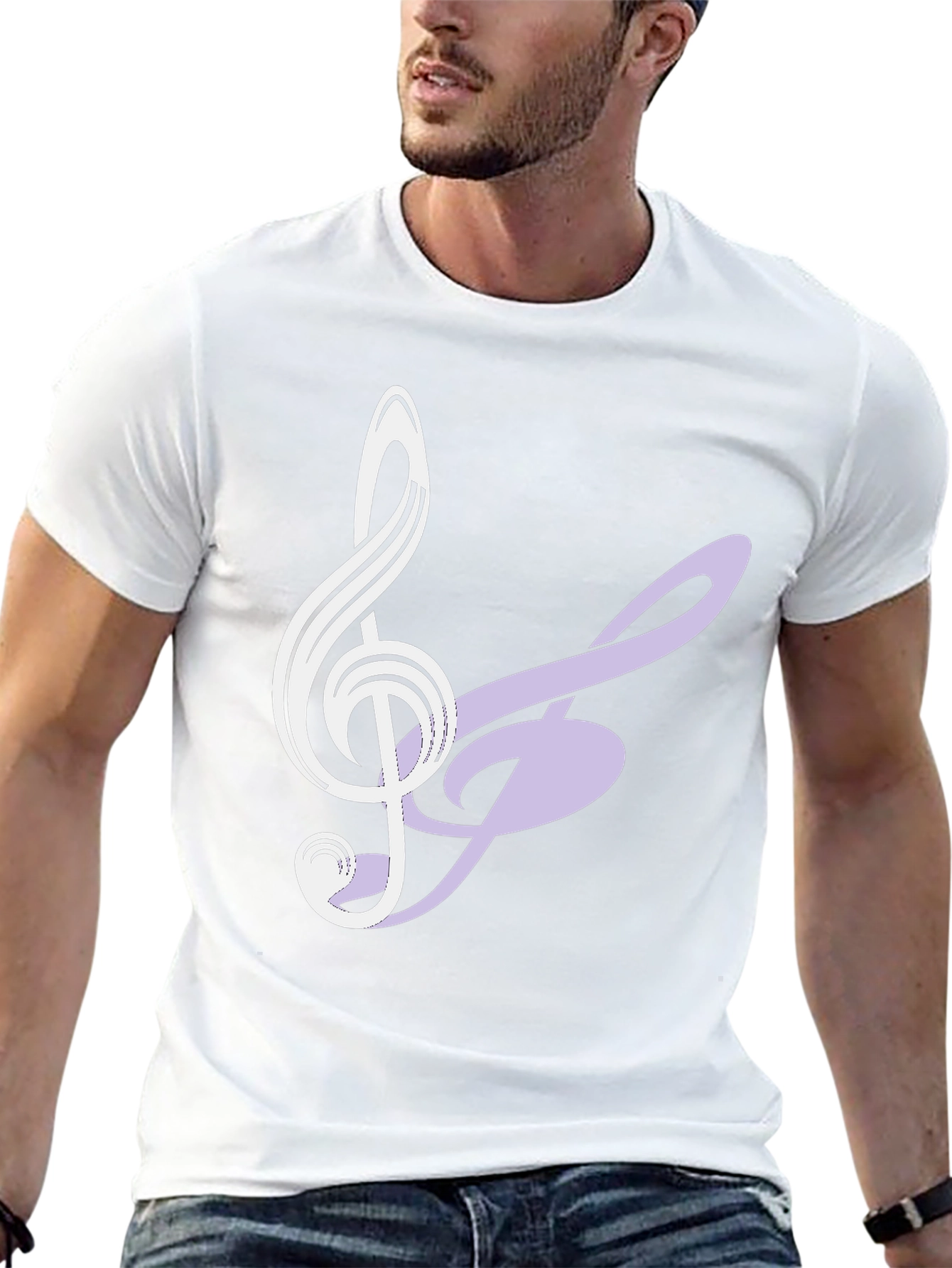 Musical Note Graphic Tee - Trendy Black T-Shirt