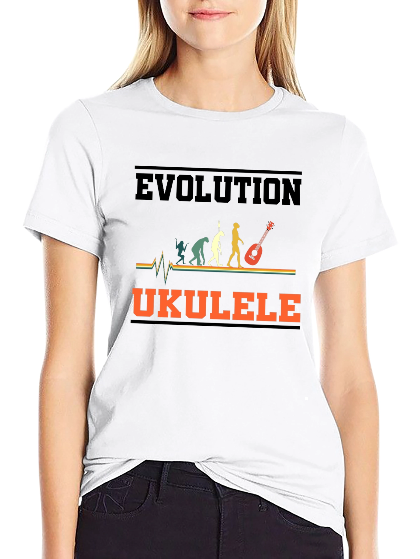 Evolution Ukulele T-Shirt Funny Music Lover Tee