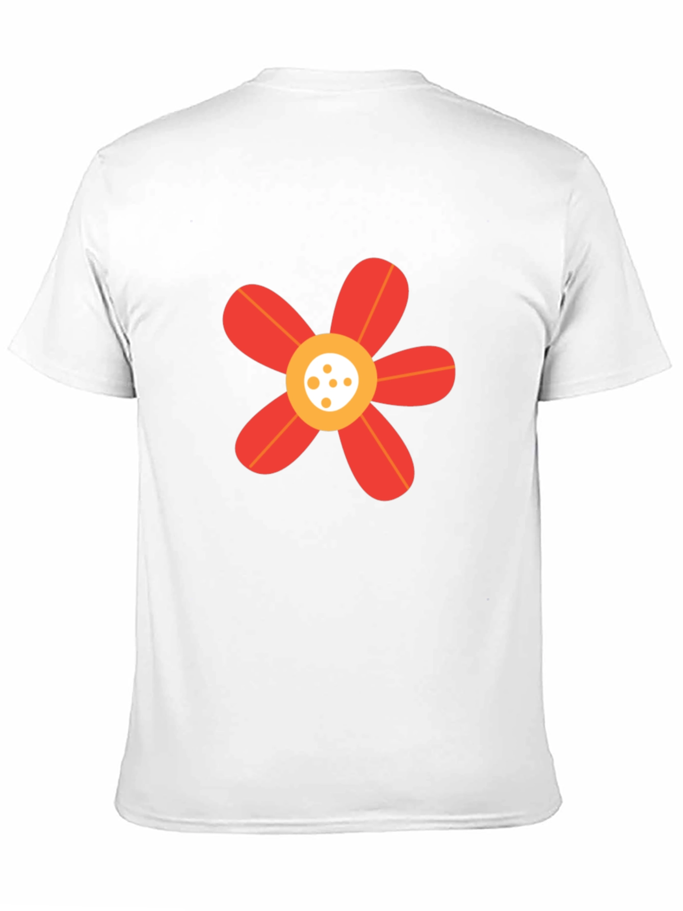 Black T-Shirt with Red Flower Graphic
