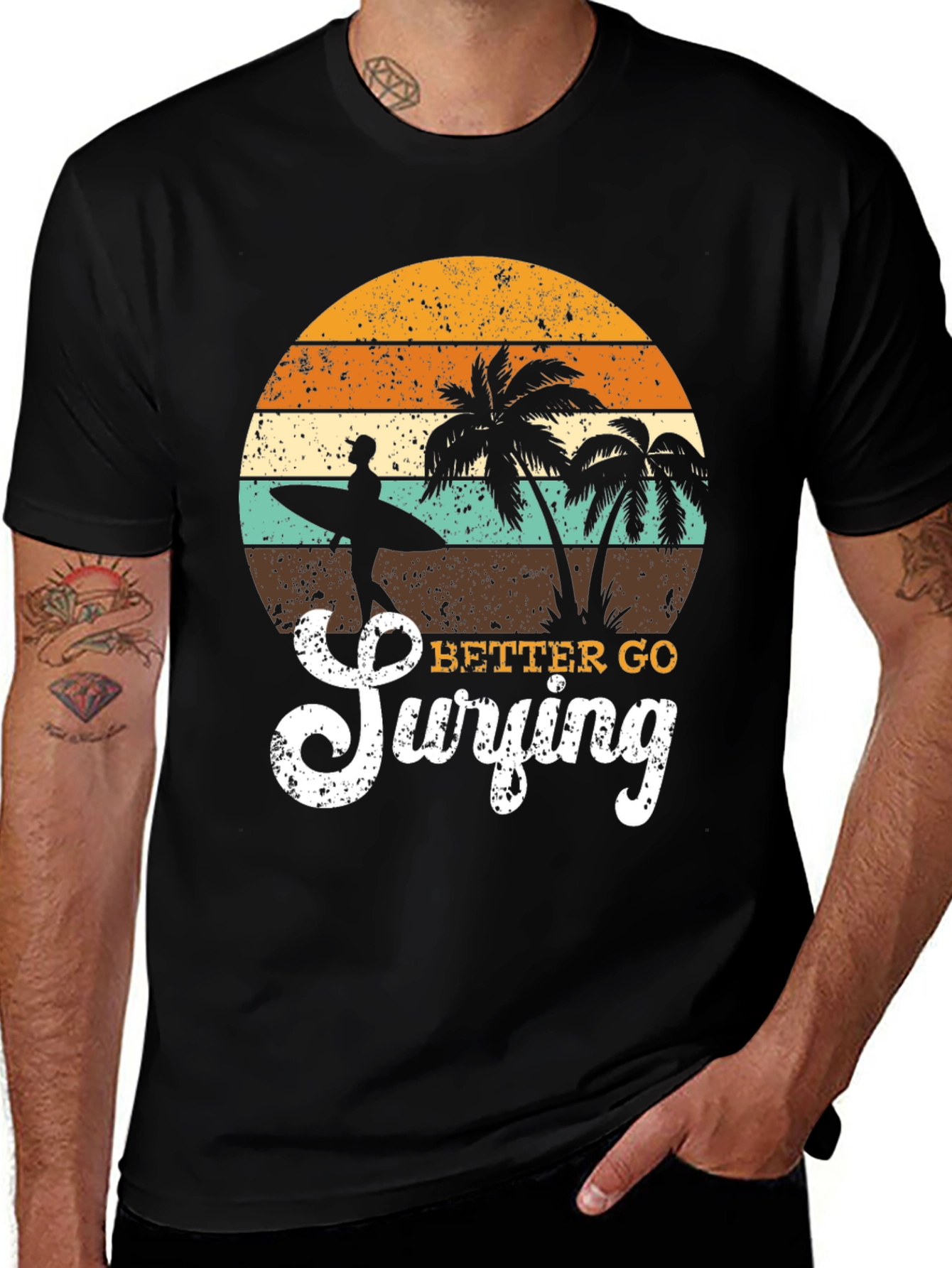 Retro Surfing T-Shirt - Beach Vibes