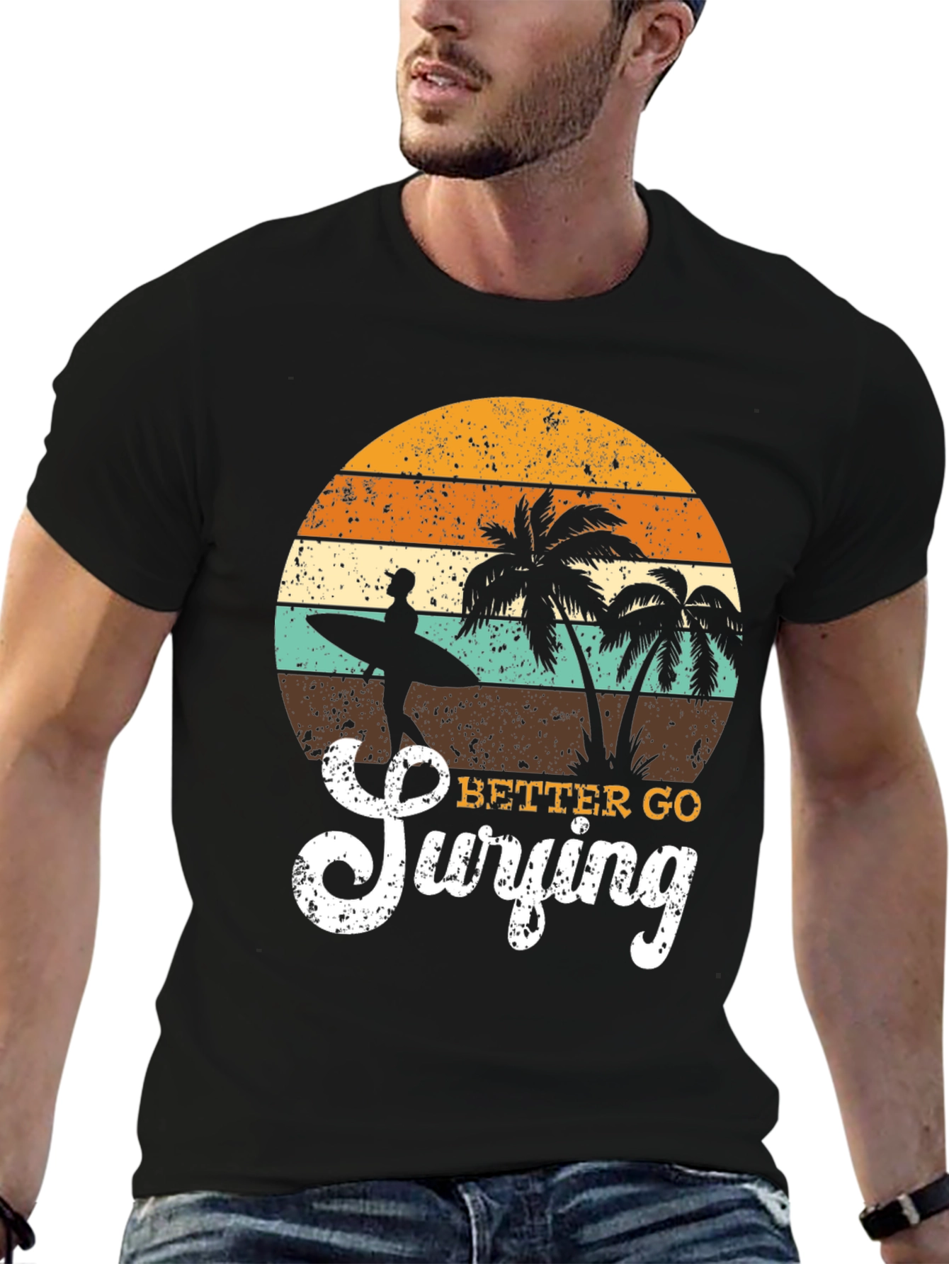 Retro Surfing T-Shirt - Beach Vibes