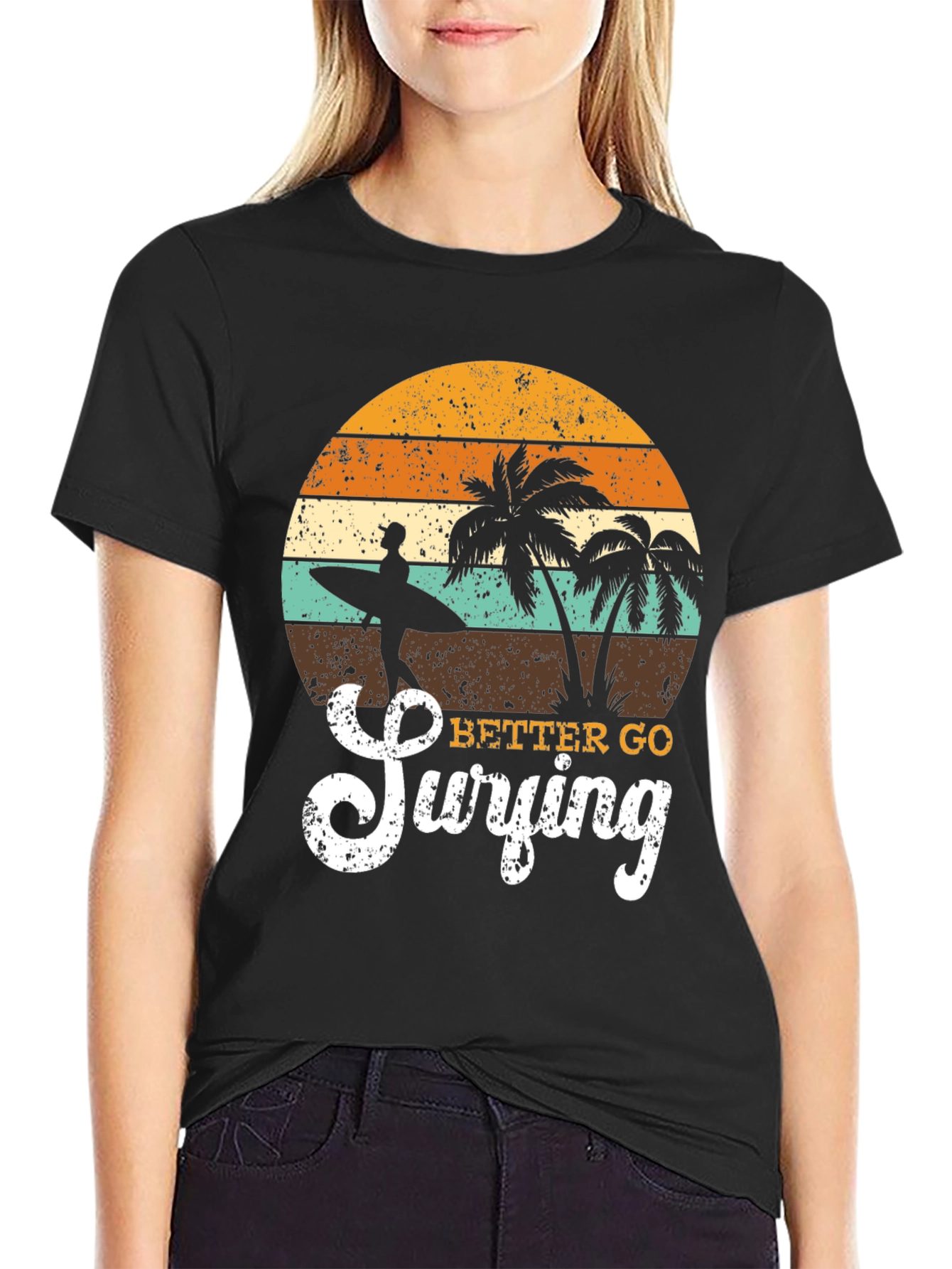 Retro Surfing T-Shirt - Beach Vibes