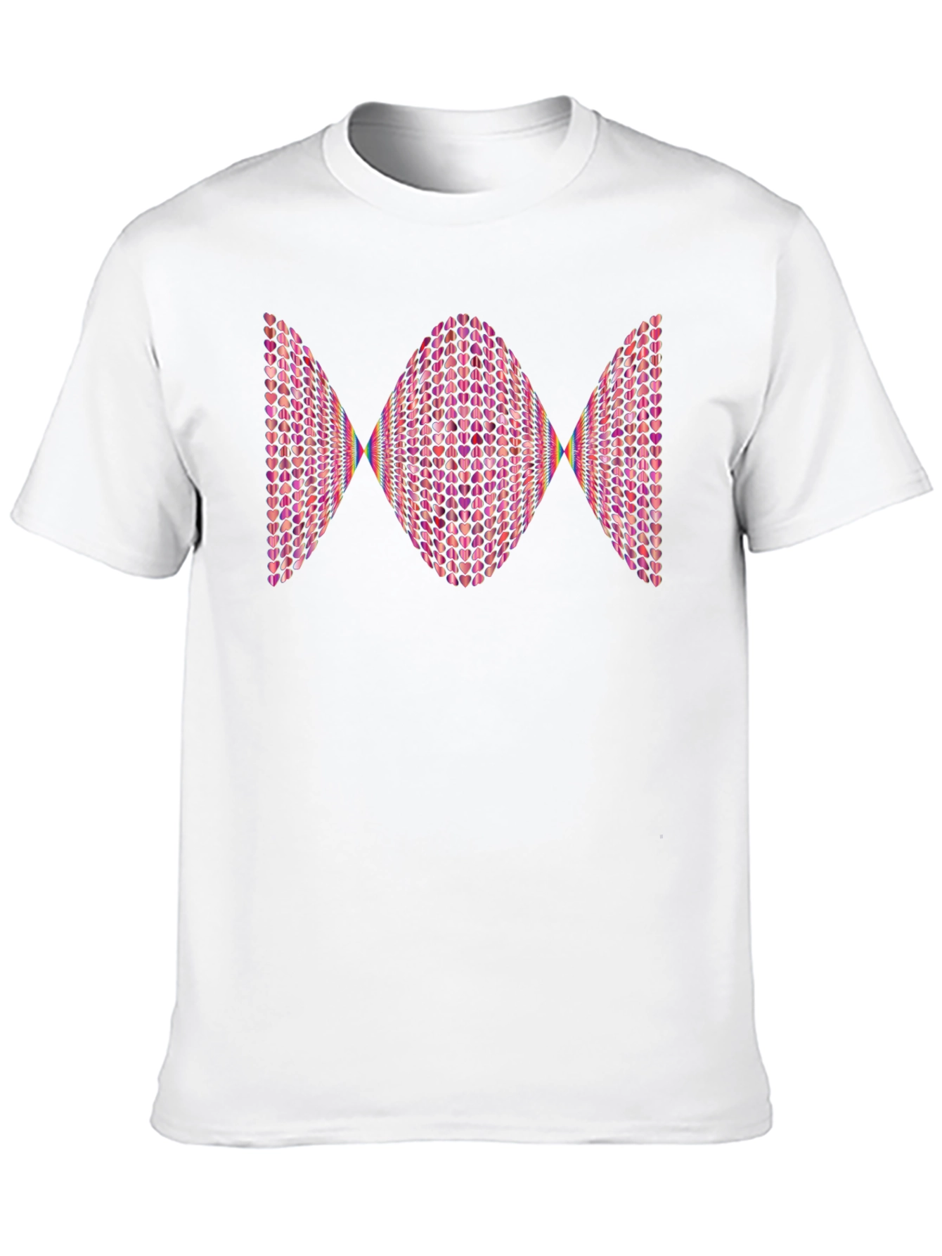 Heart Pattern Graphic Tee - Modern Design