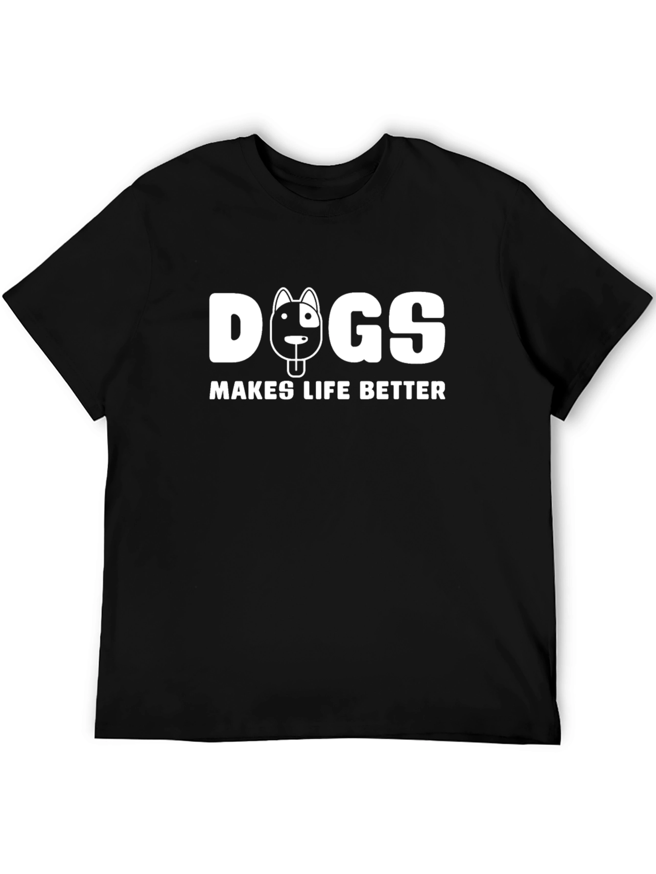 Dogs Make Life Better T-Shirt - Black