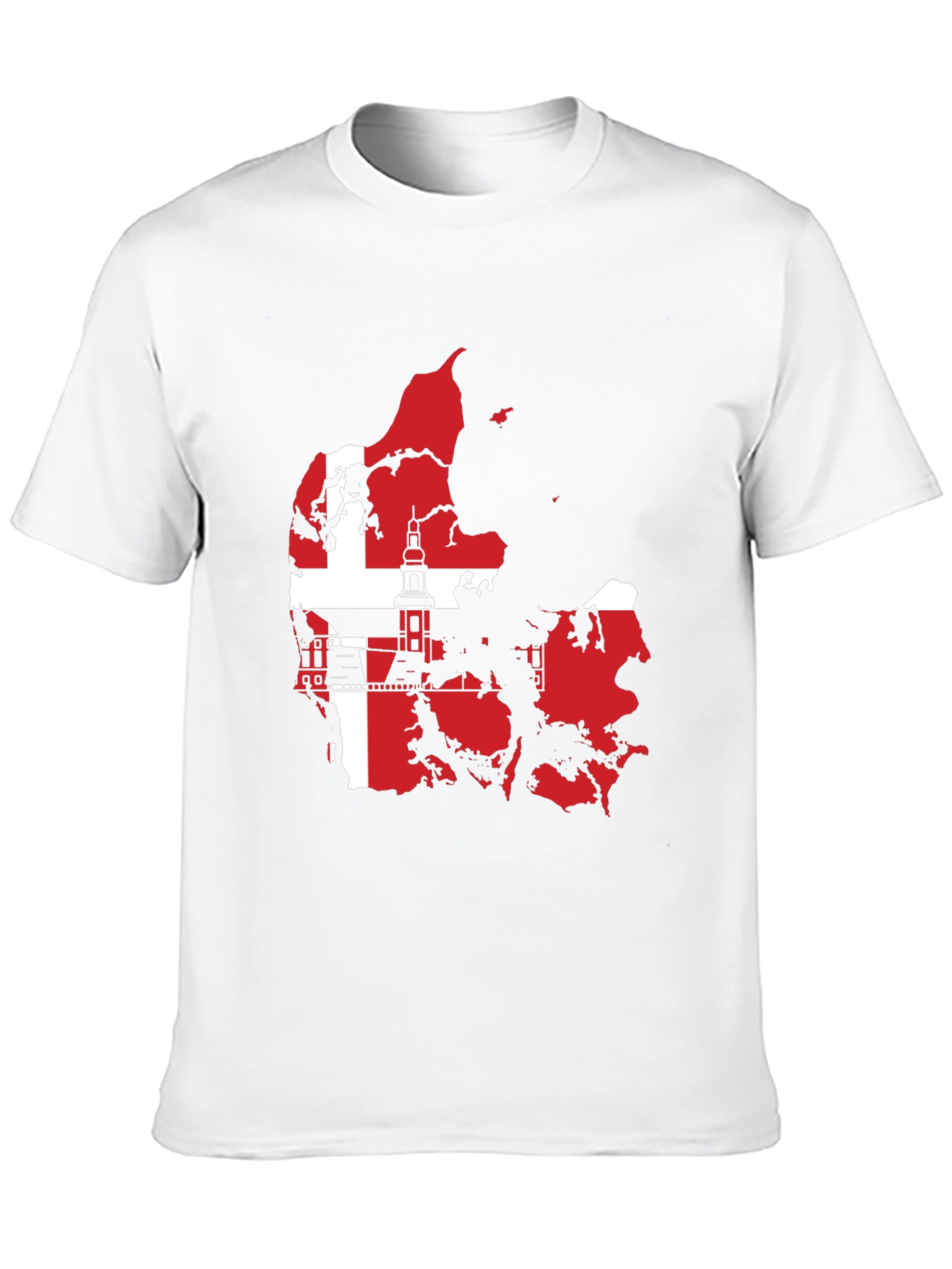 Denmark Flag Map T-Shirt - Black Graphic Tee