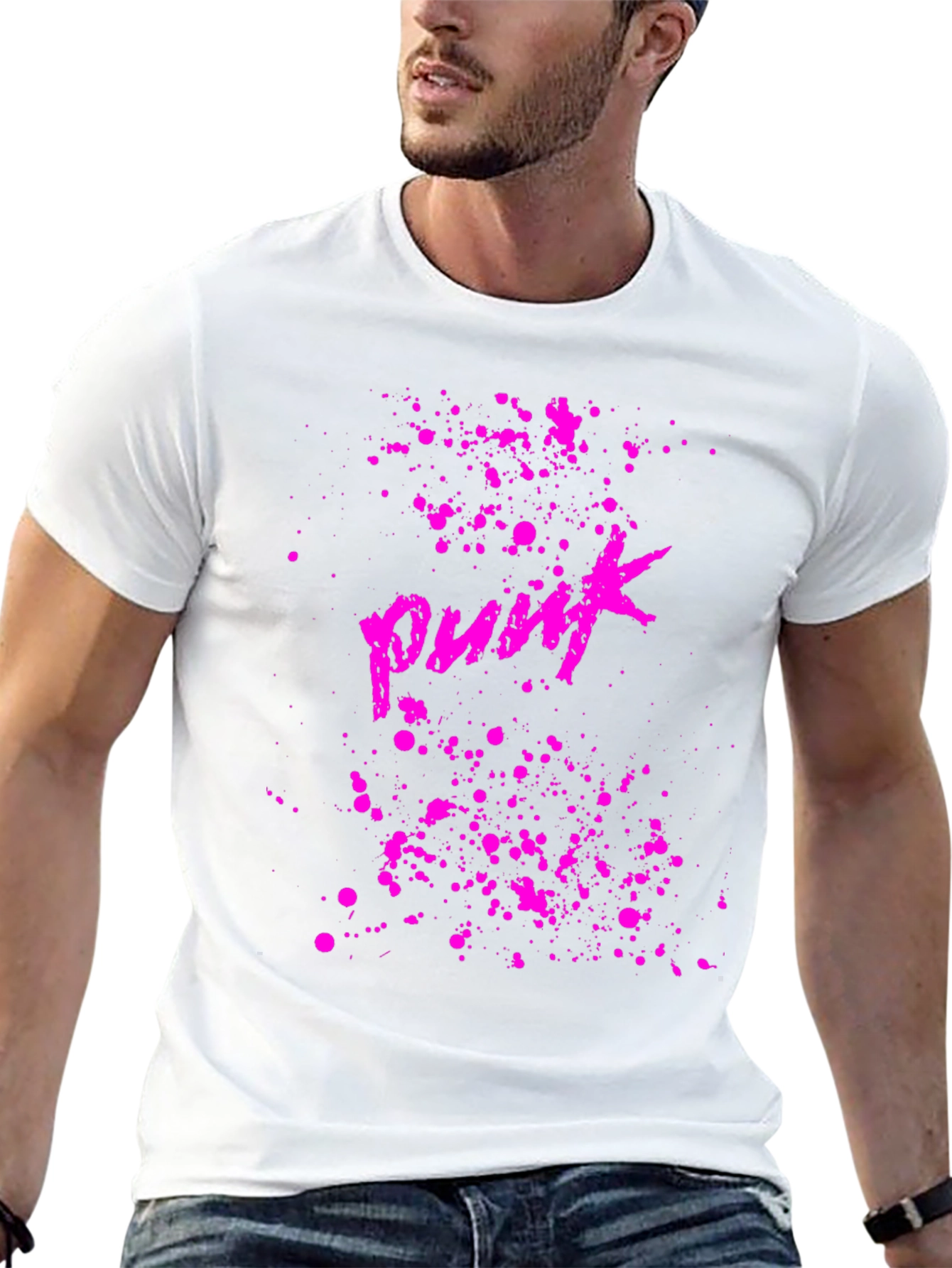Punk Graphic Tee - Black Cotton T-Shirt