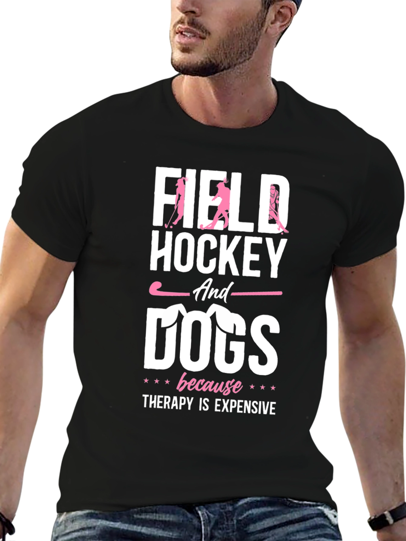 Field Hockey and Dogs Graphic Tee
