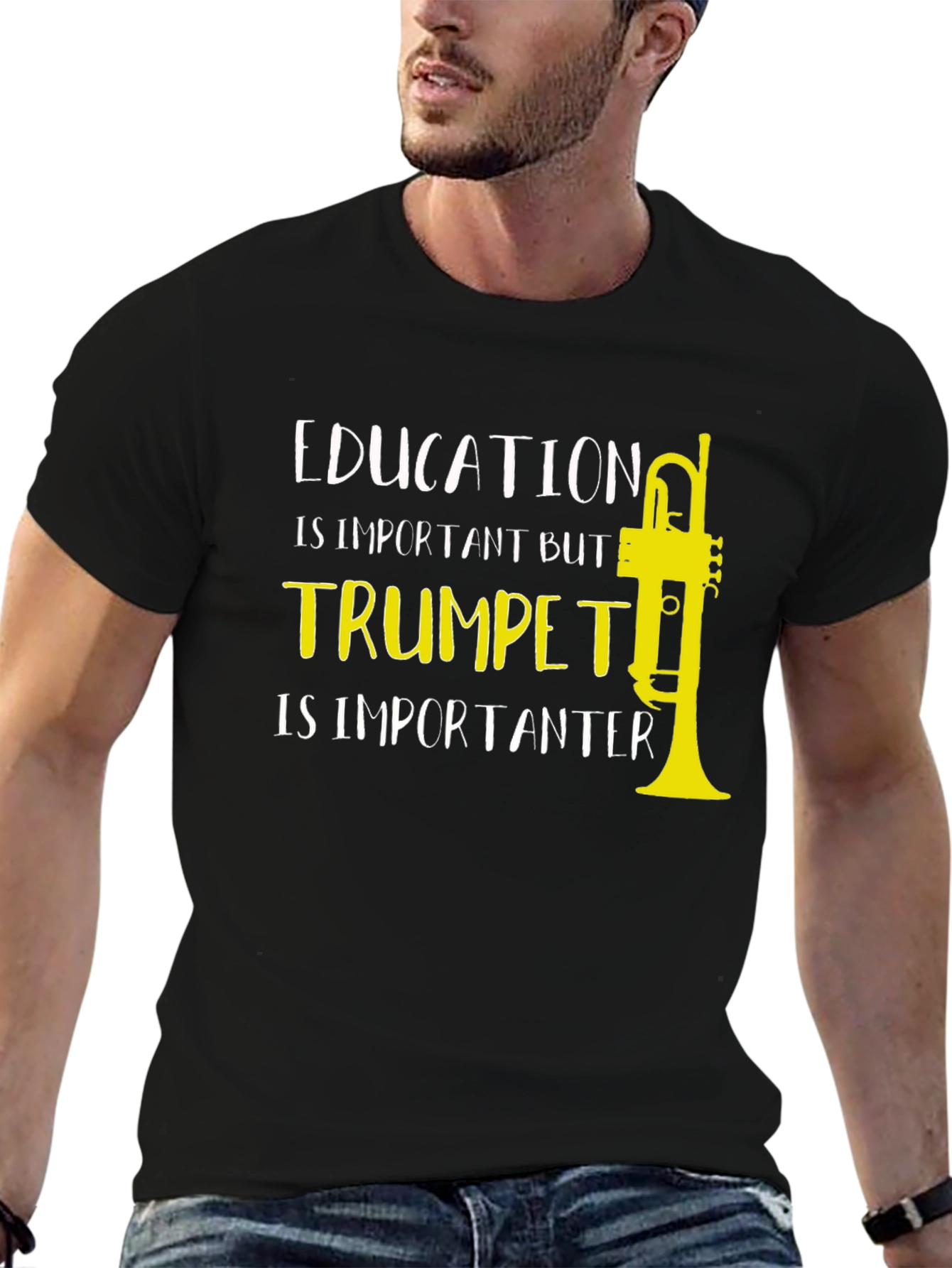 Trumpet Humor T-Shirt: Education is Important