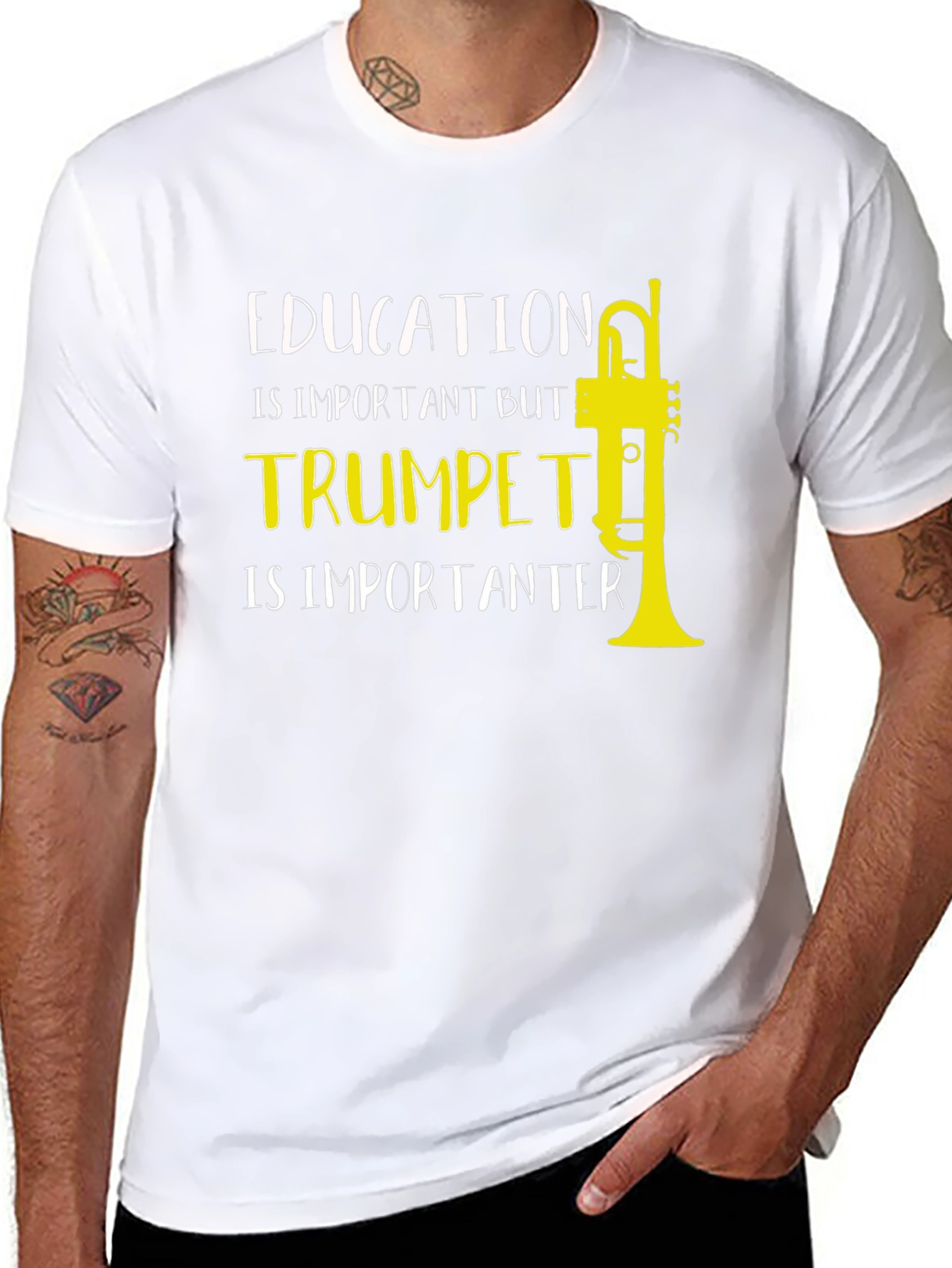 Trumpet Humor T-Shirt: Education is Important