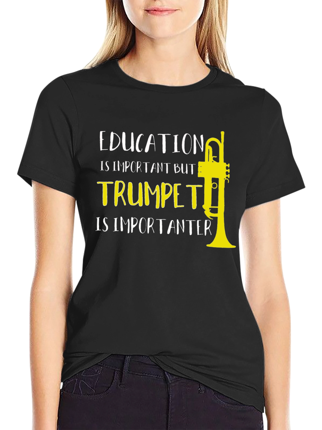 Trumpet Humor T-Shirt: Education is Important