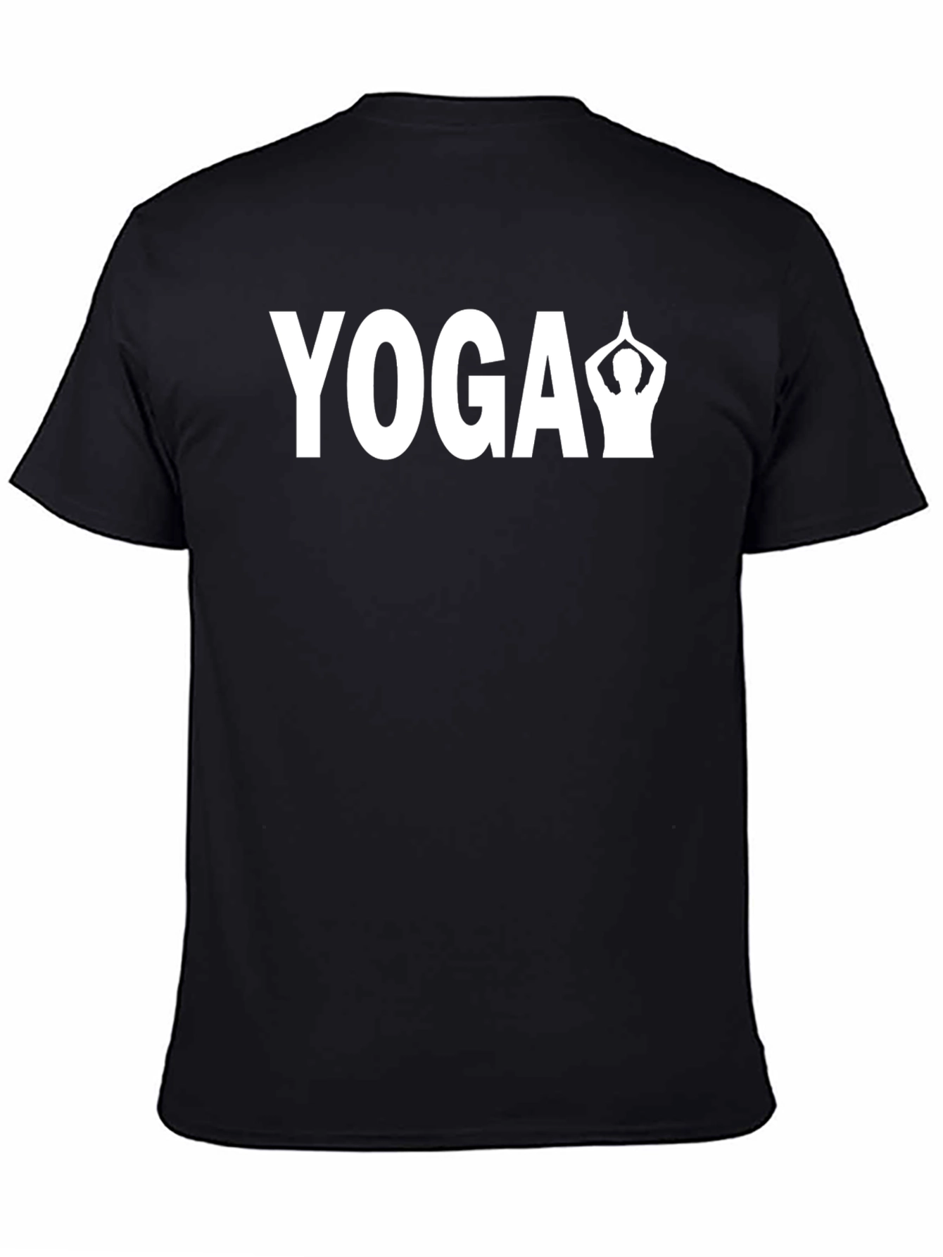 Yoga Pose Graphic Tee - Black Cotton Blend