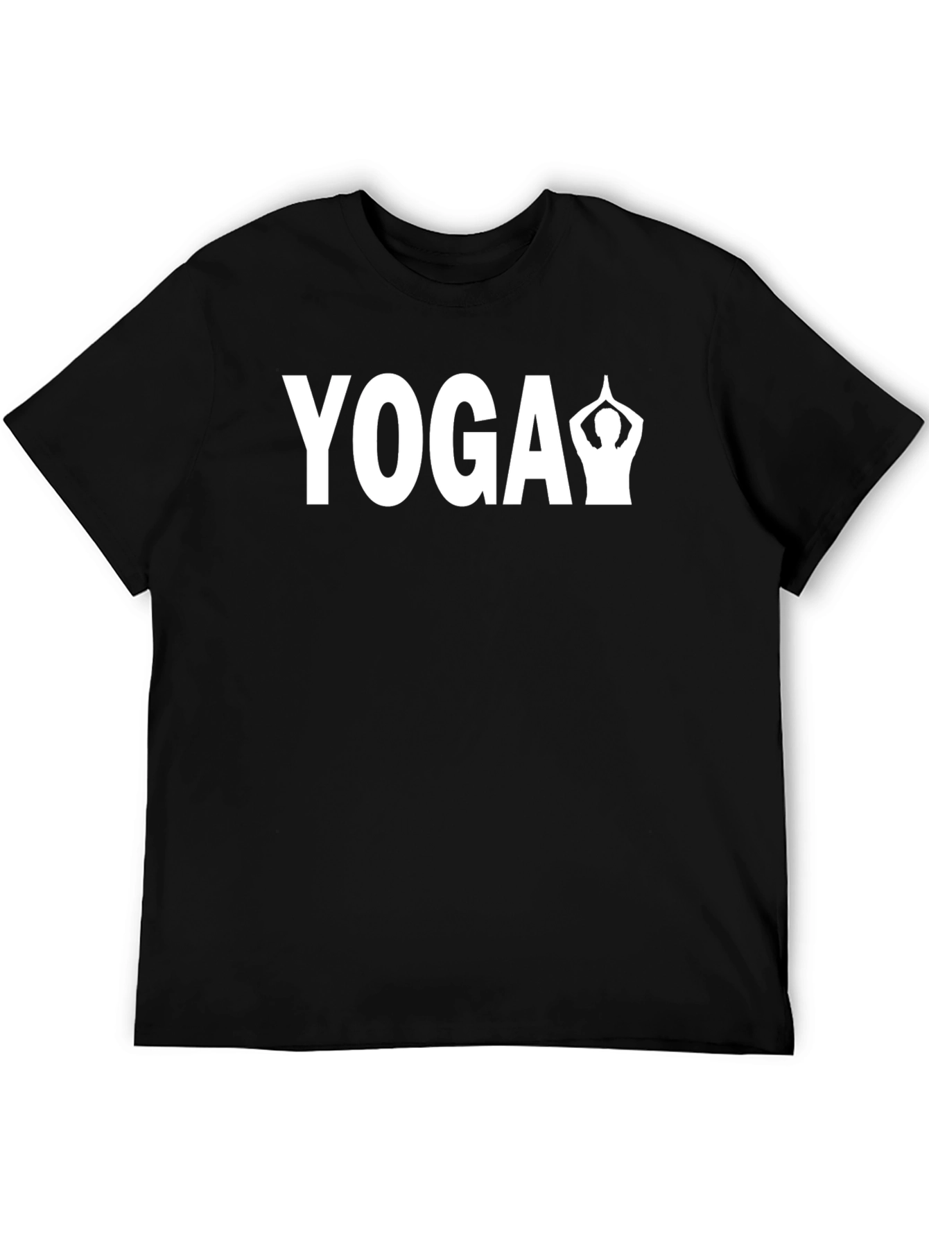 Yoga Pose Graphic Tee - Black Cotton Blend