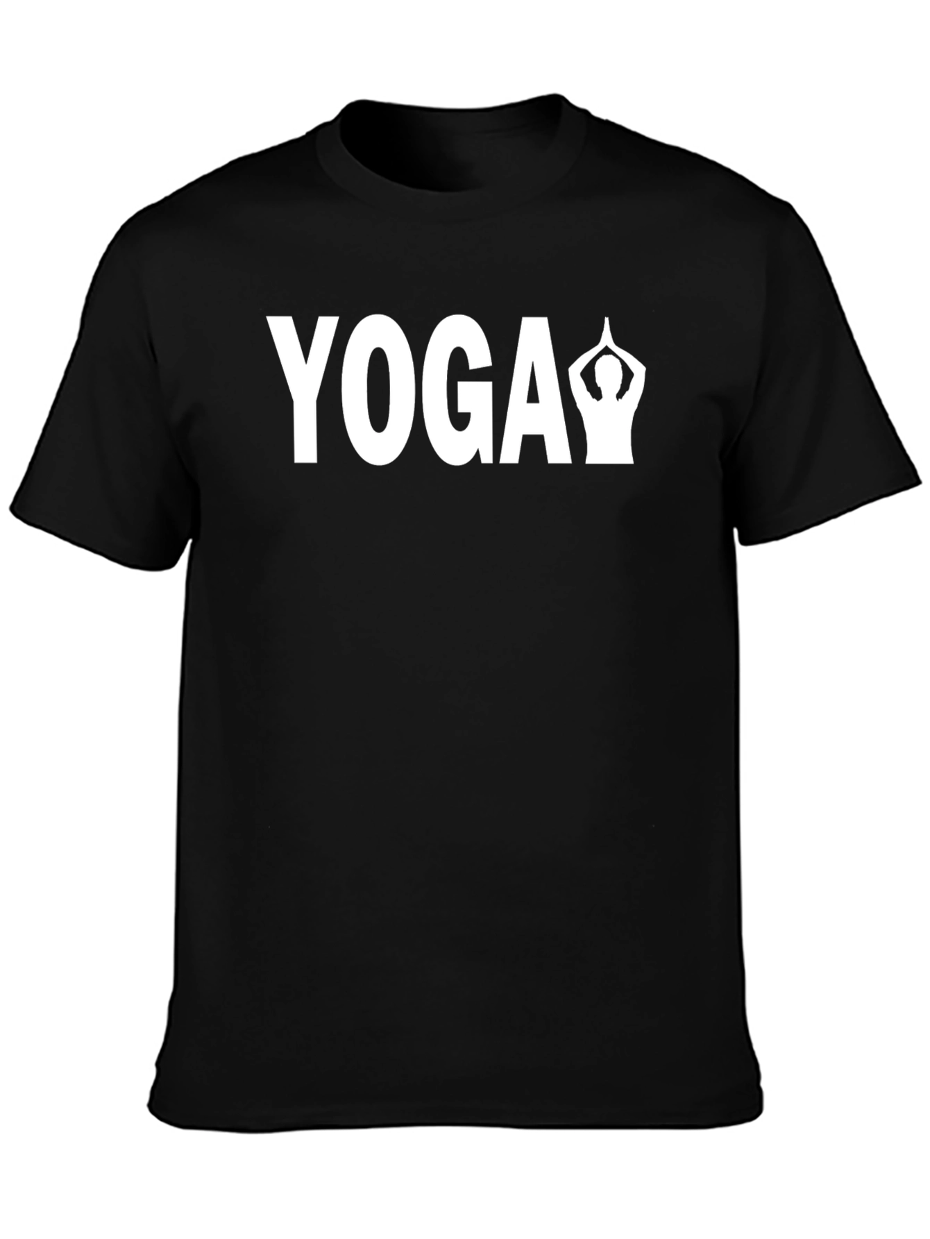 Yoga Pose Graphic Tee - Black Cotton Blend
