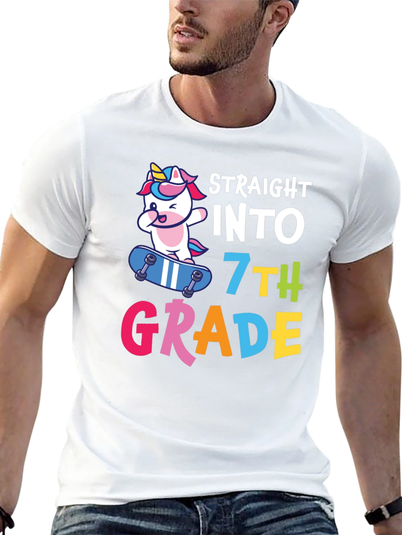 Straight into 7th Grade Unicorn T-Shirt