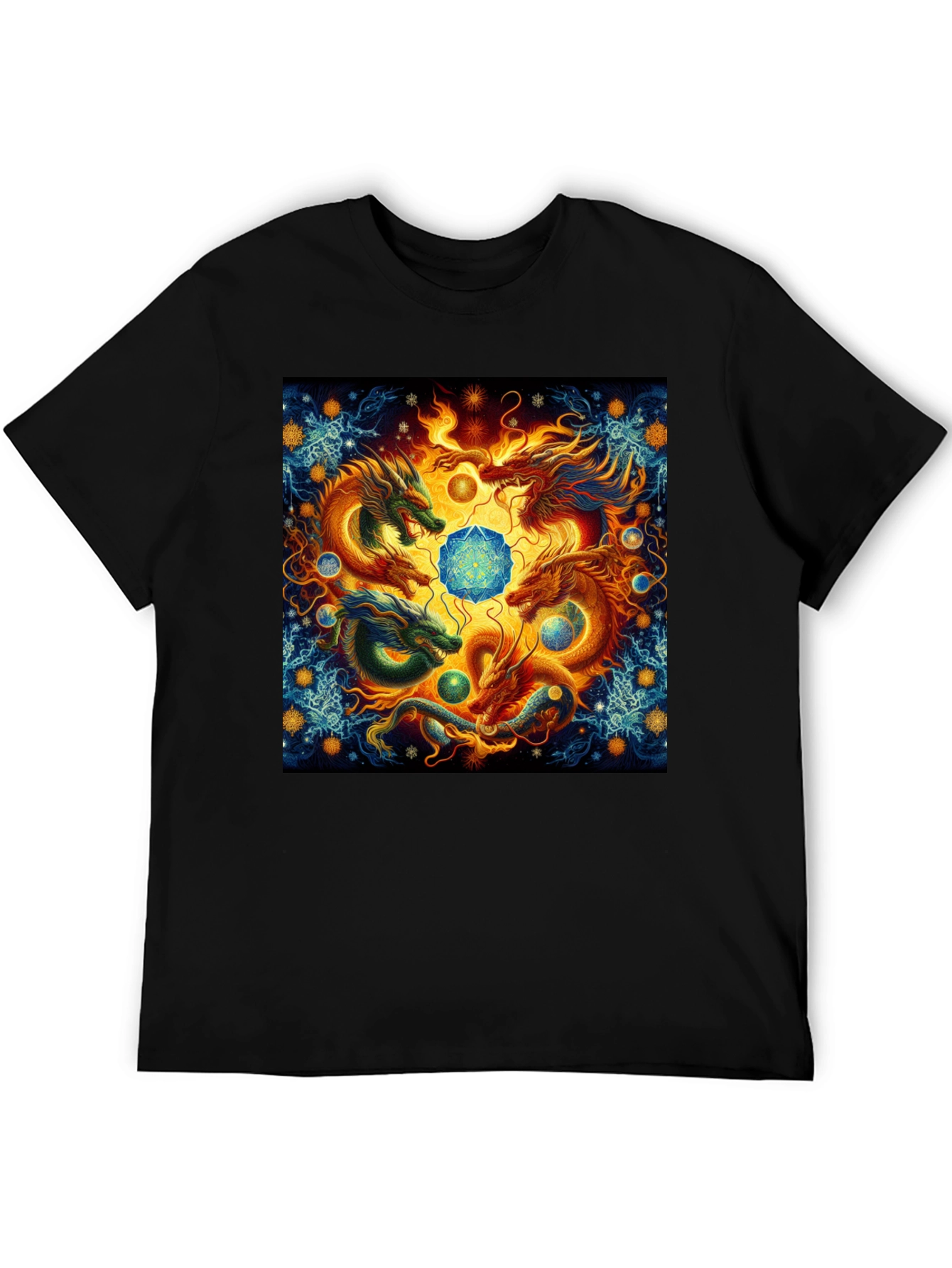 Dragon Circle T-Shirt: Mystical Guardian Design