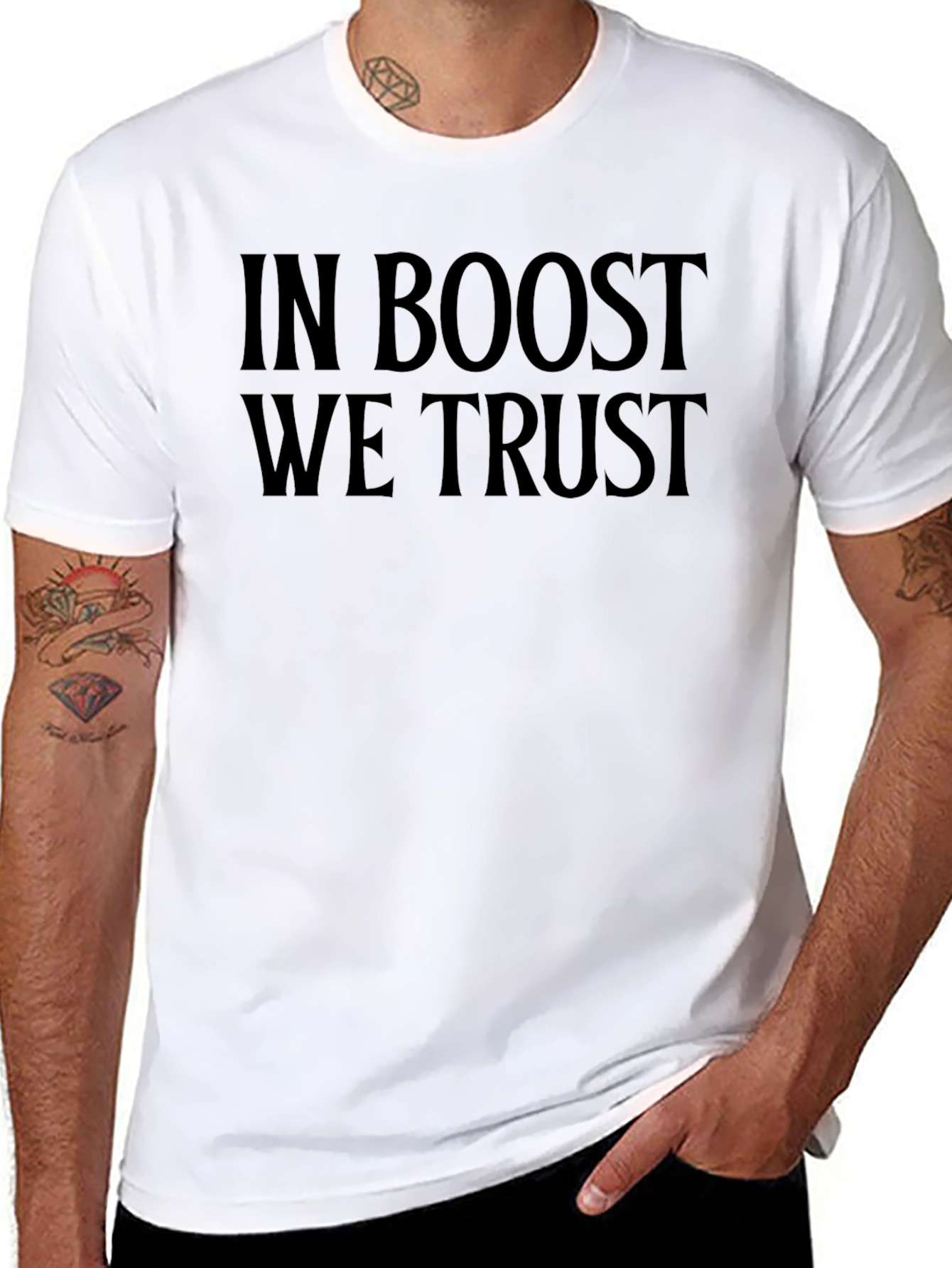 In Boost We Trust Black T-Shirt