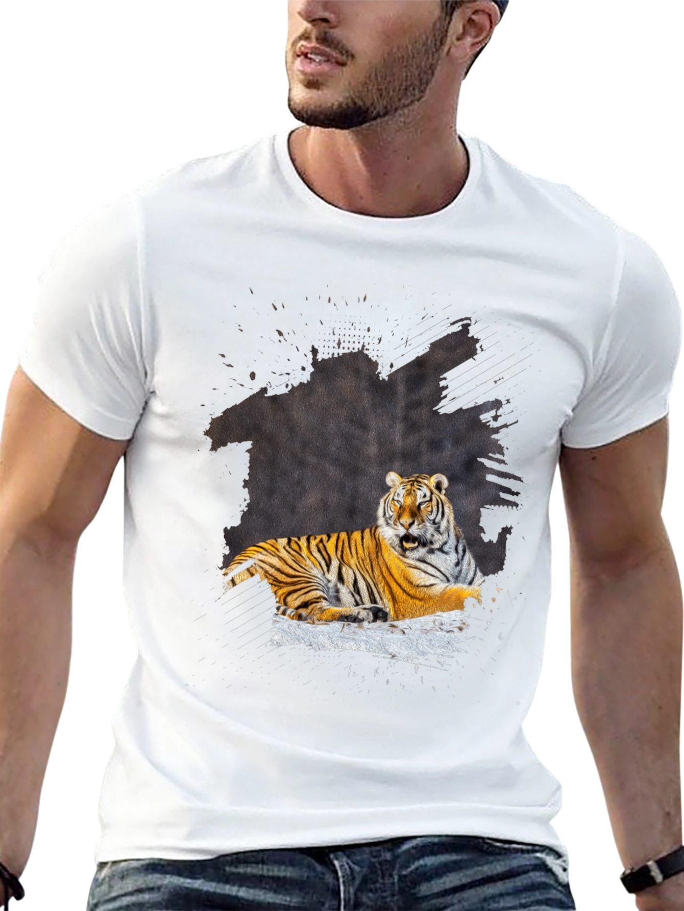 Tiger Graphic Tee - Black Casual T-Shirt