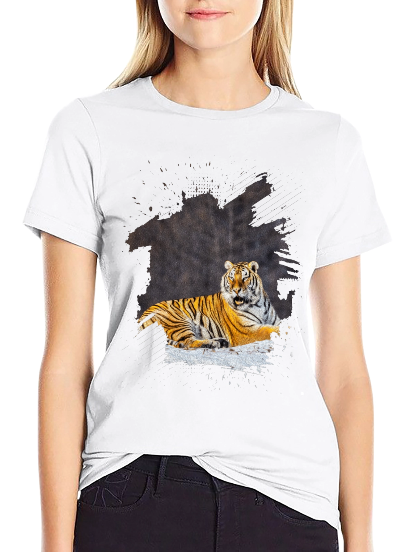 Tiger Graphic Tee - Black Casual T-Shirt