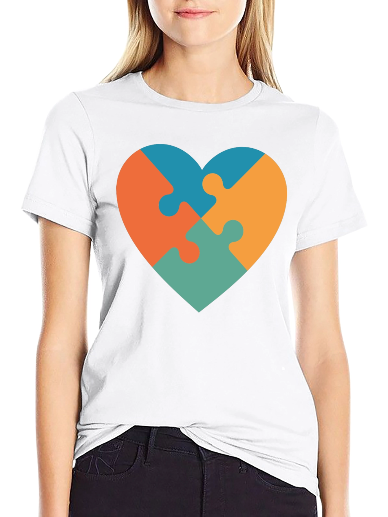 Heart Puzzle Piece T-Shirt - Autism Awareness