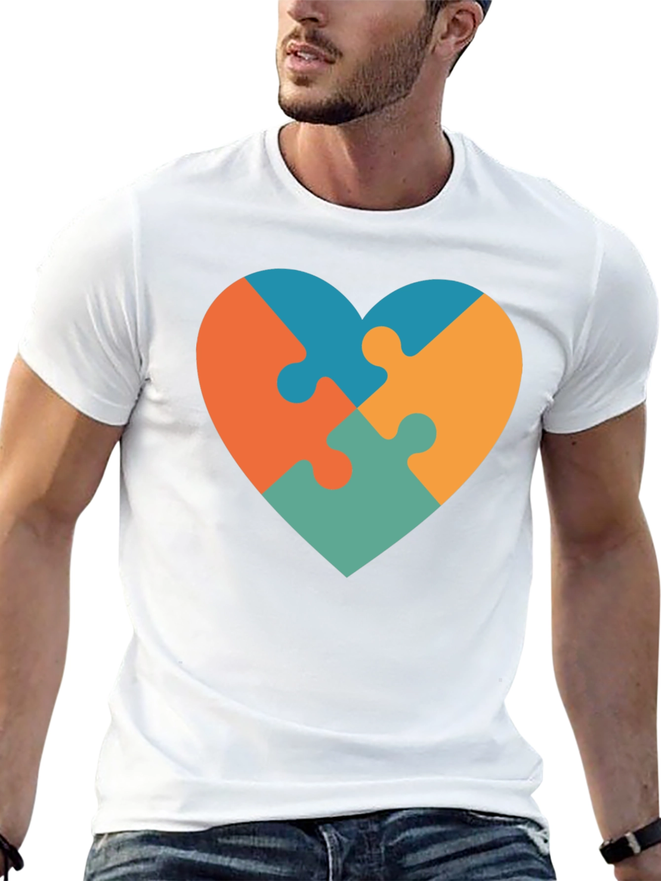 Heart Puzzle Piece T-Shirt - Autism Awareness