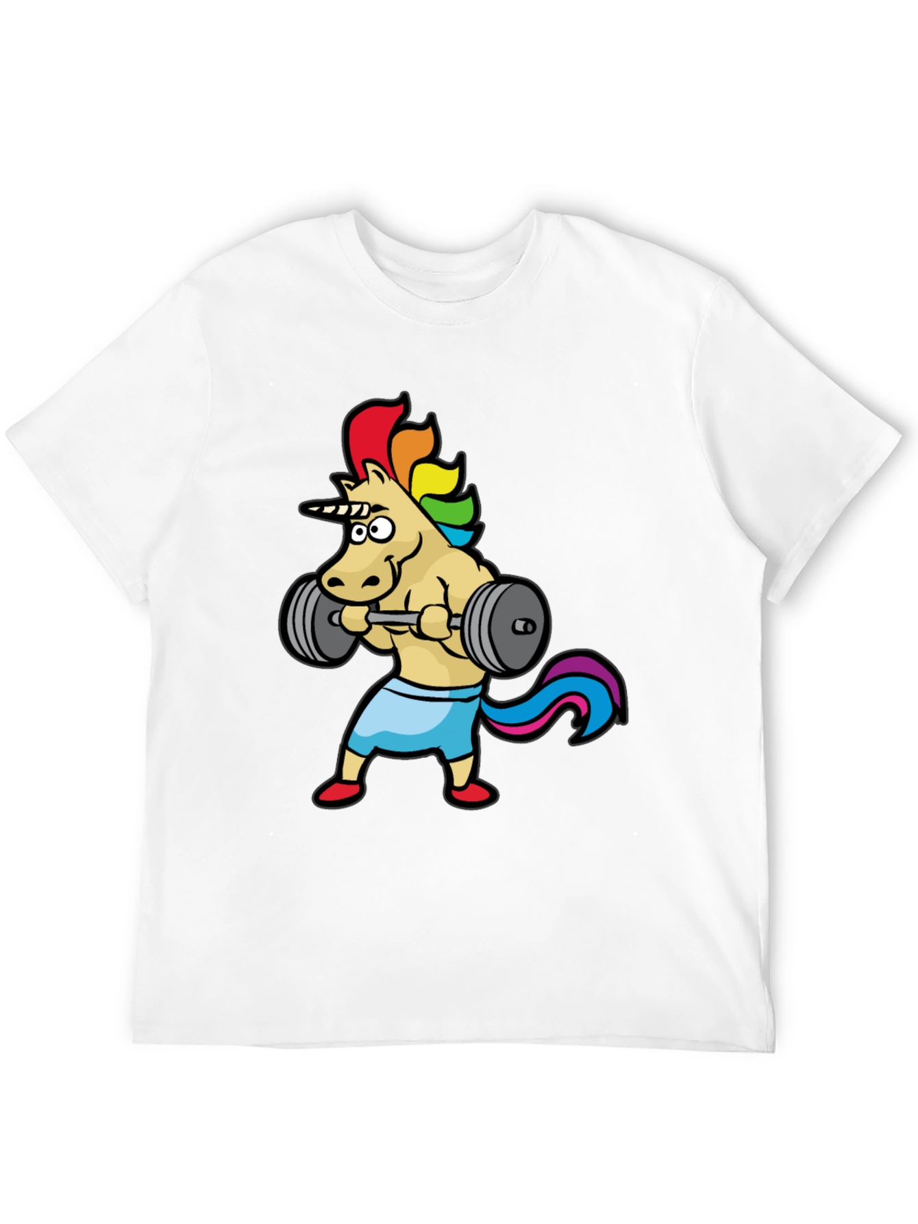 Unicorn Gym T-Shirt: Rainbow Powerlifter Tee