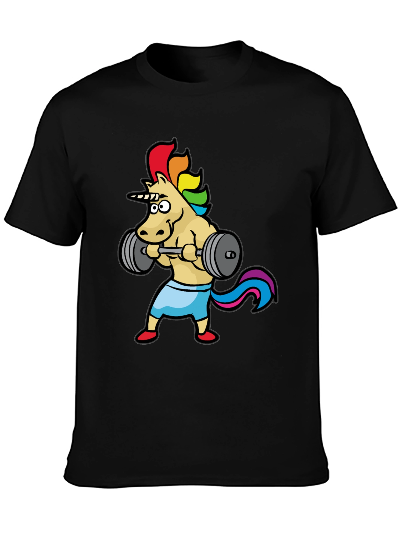 Unicorn Gym T-Shirt: Rainbow Powerlifter Tee