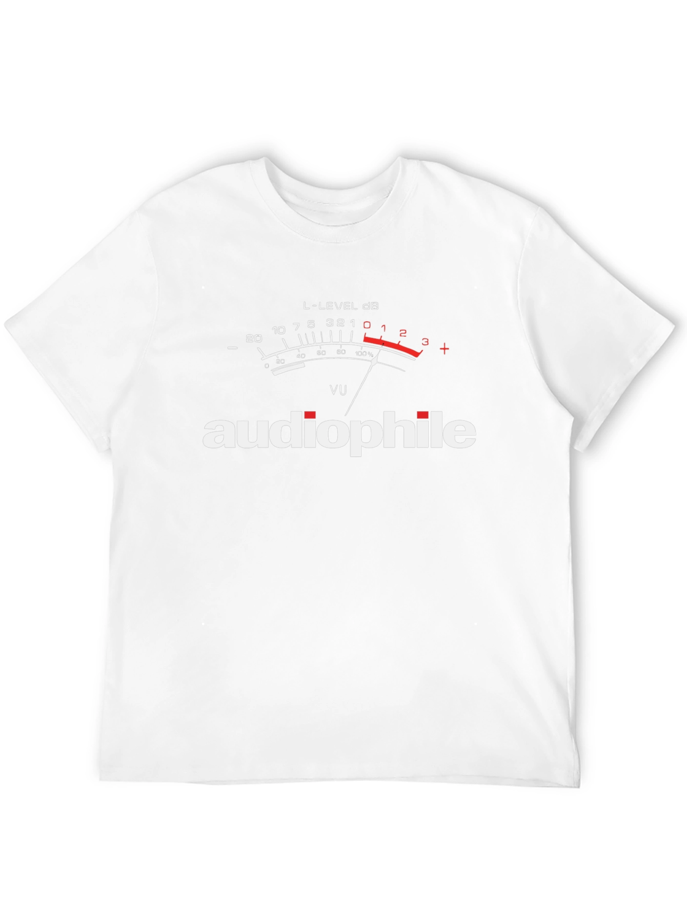 Audiophile VU Meter Graphic T-Shirt - Music Lover Tee