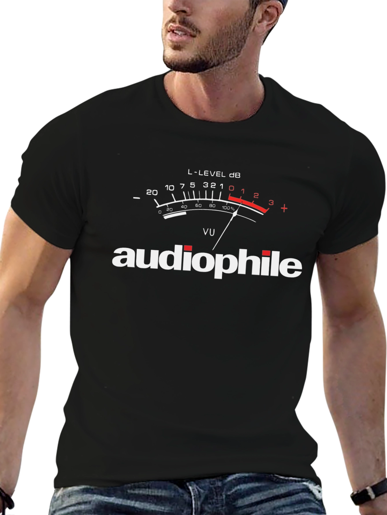 Audiophile VU Meter Graphic T-Shirt - Music Lover Tee