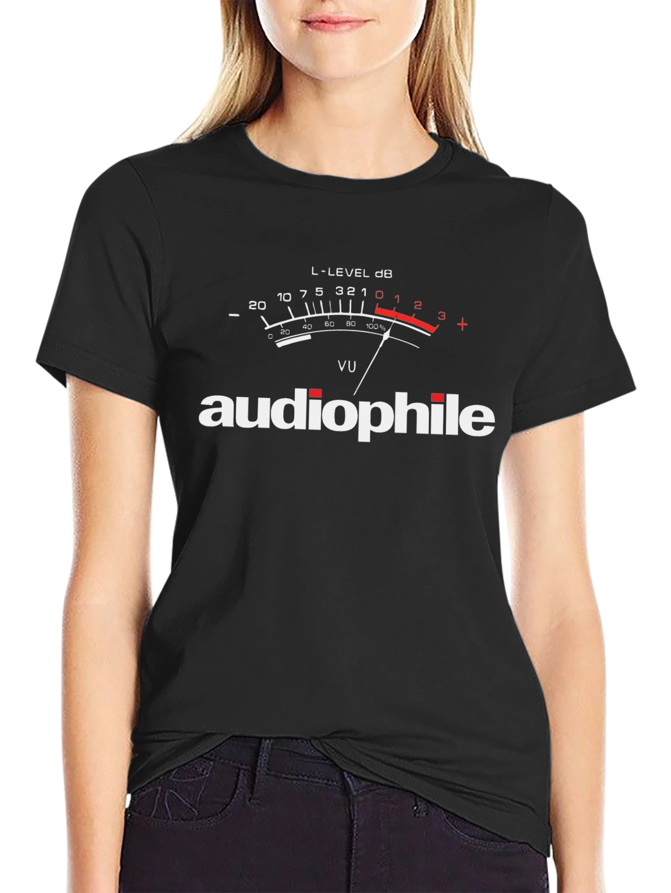 Audiophile VU Meter Graphic T-Shirt - Music Lover Tee