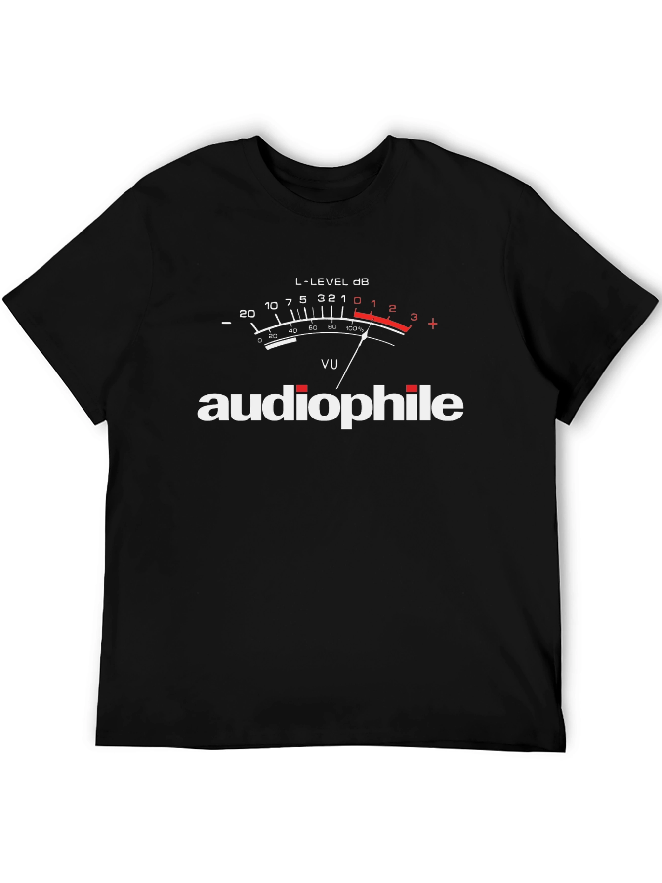 Audiophile VU Meter Graphic T-Shirt - Music Lover Tee