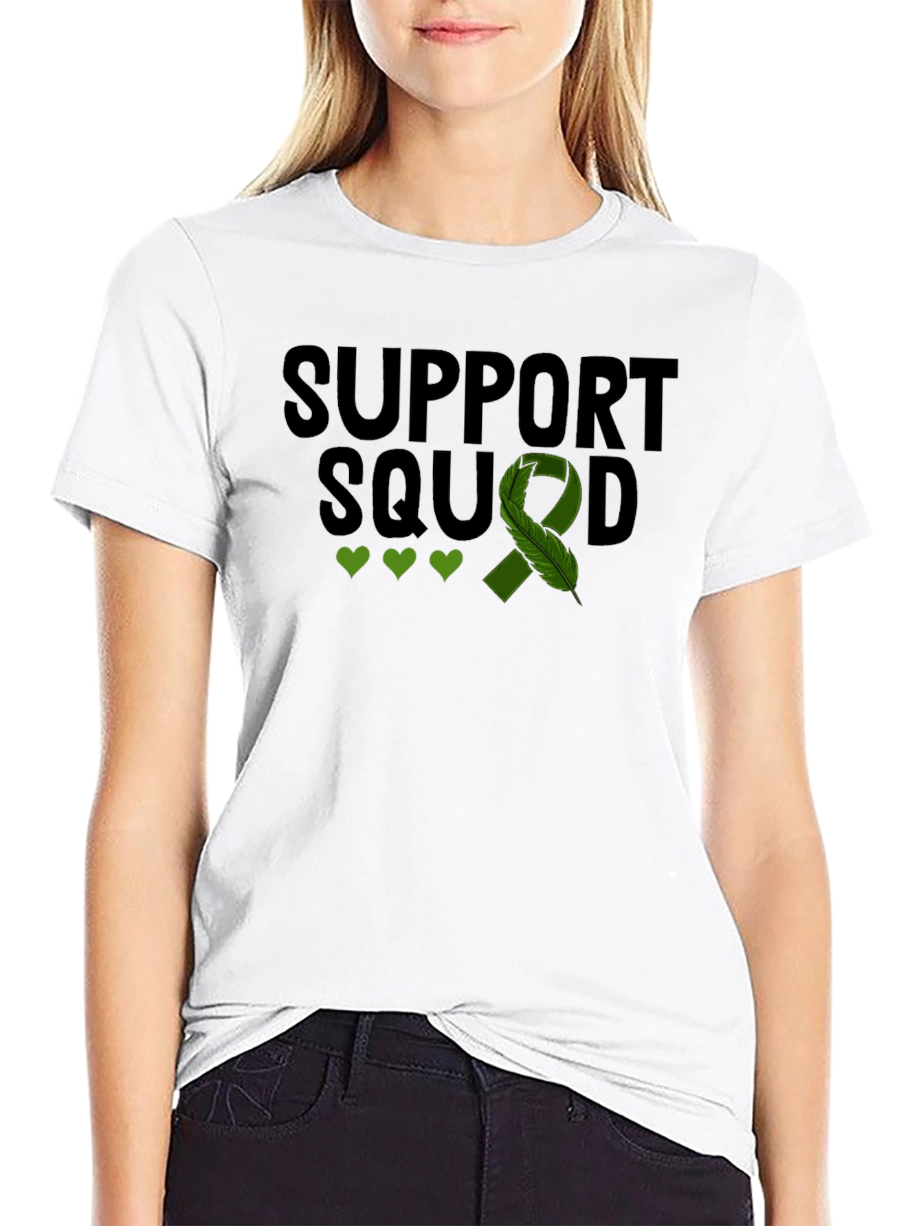 Support Squad T-Shirt - Green Ribbon Mental Health