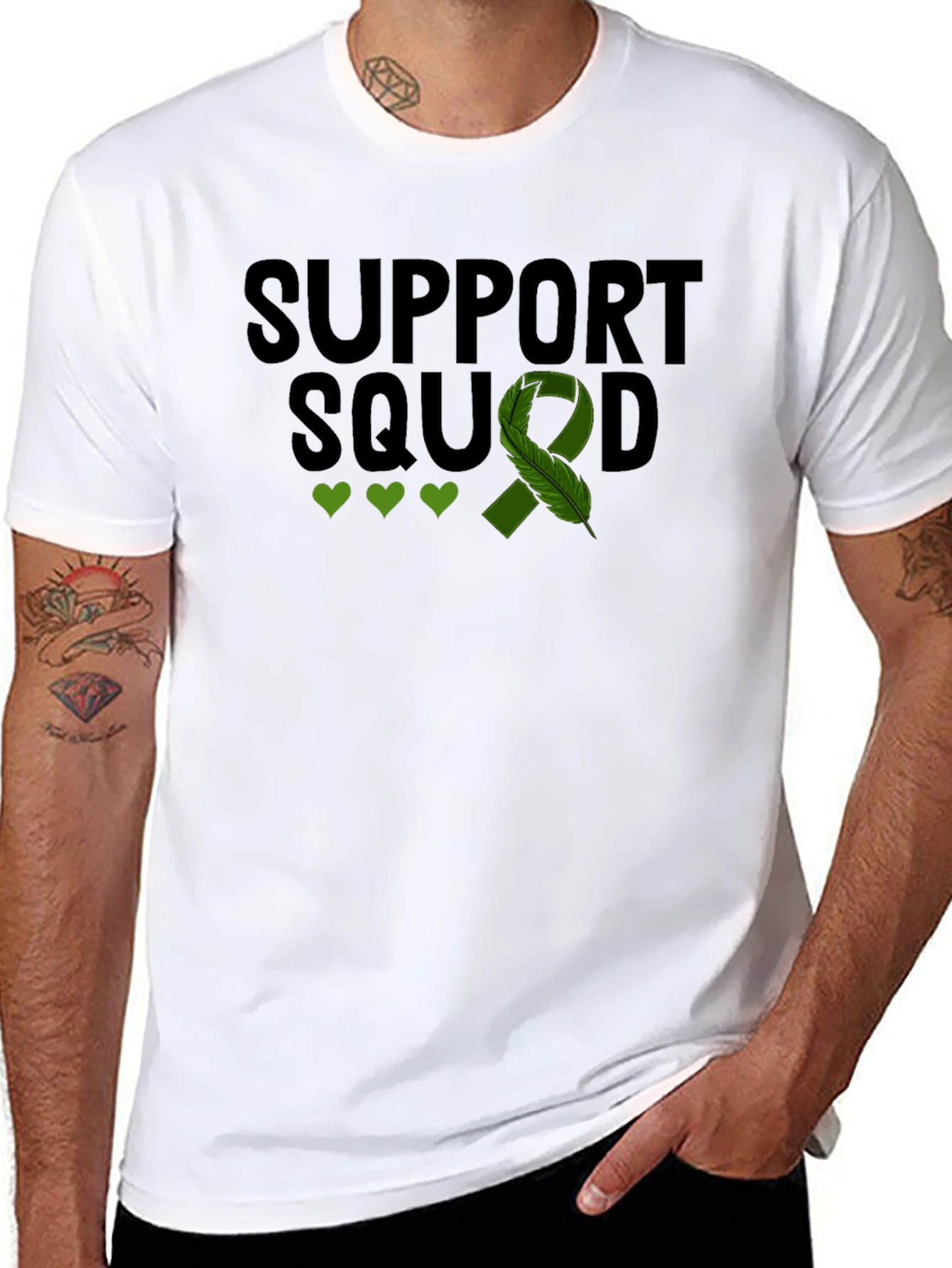 Support Squad T-Shirt - Green Ribbon Mental Health