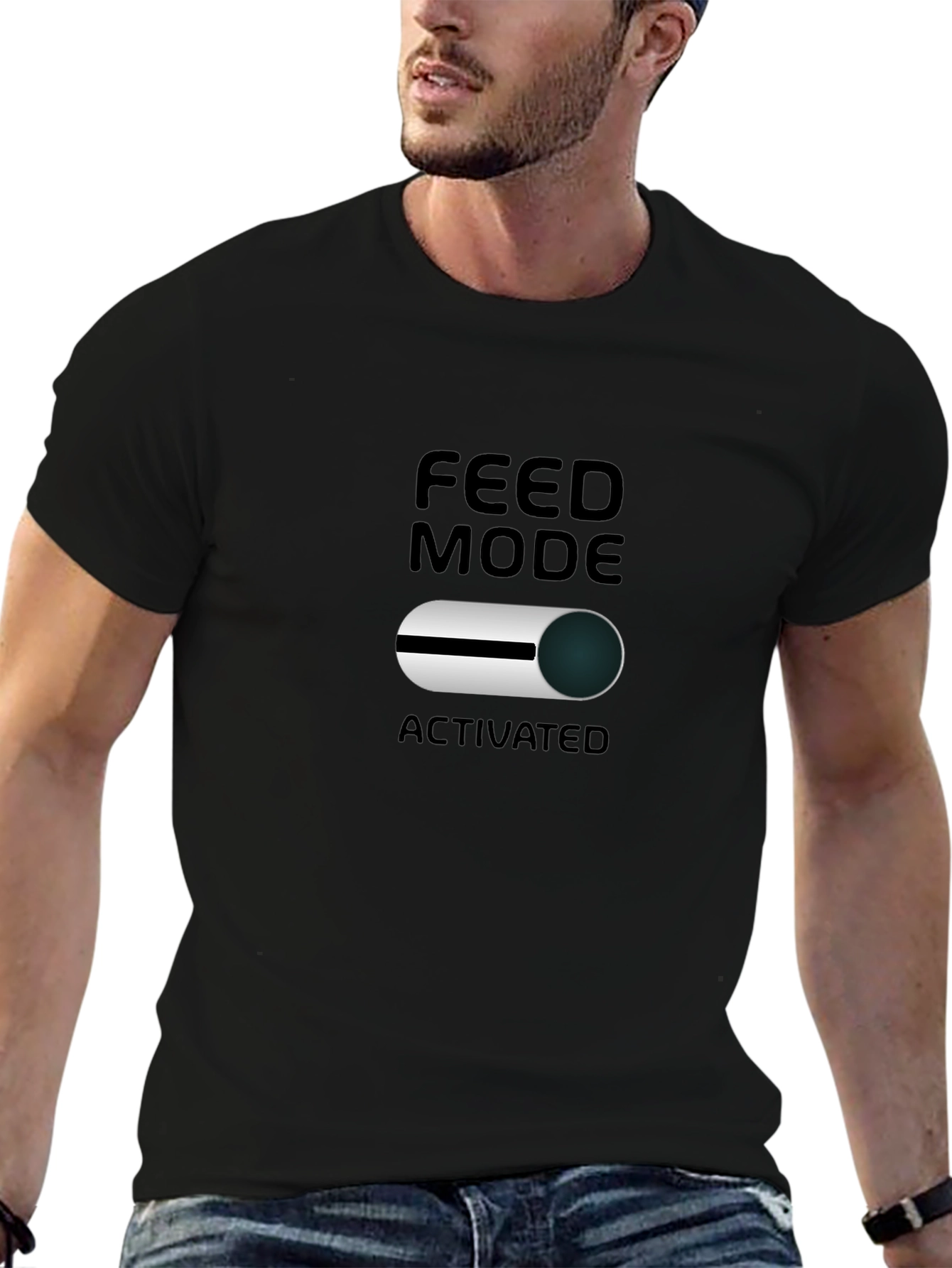Feed Mode Activated Black T-Shirt
