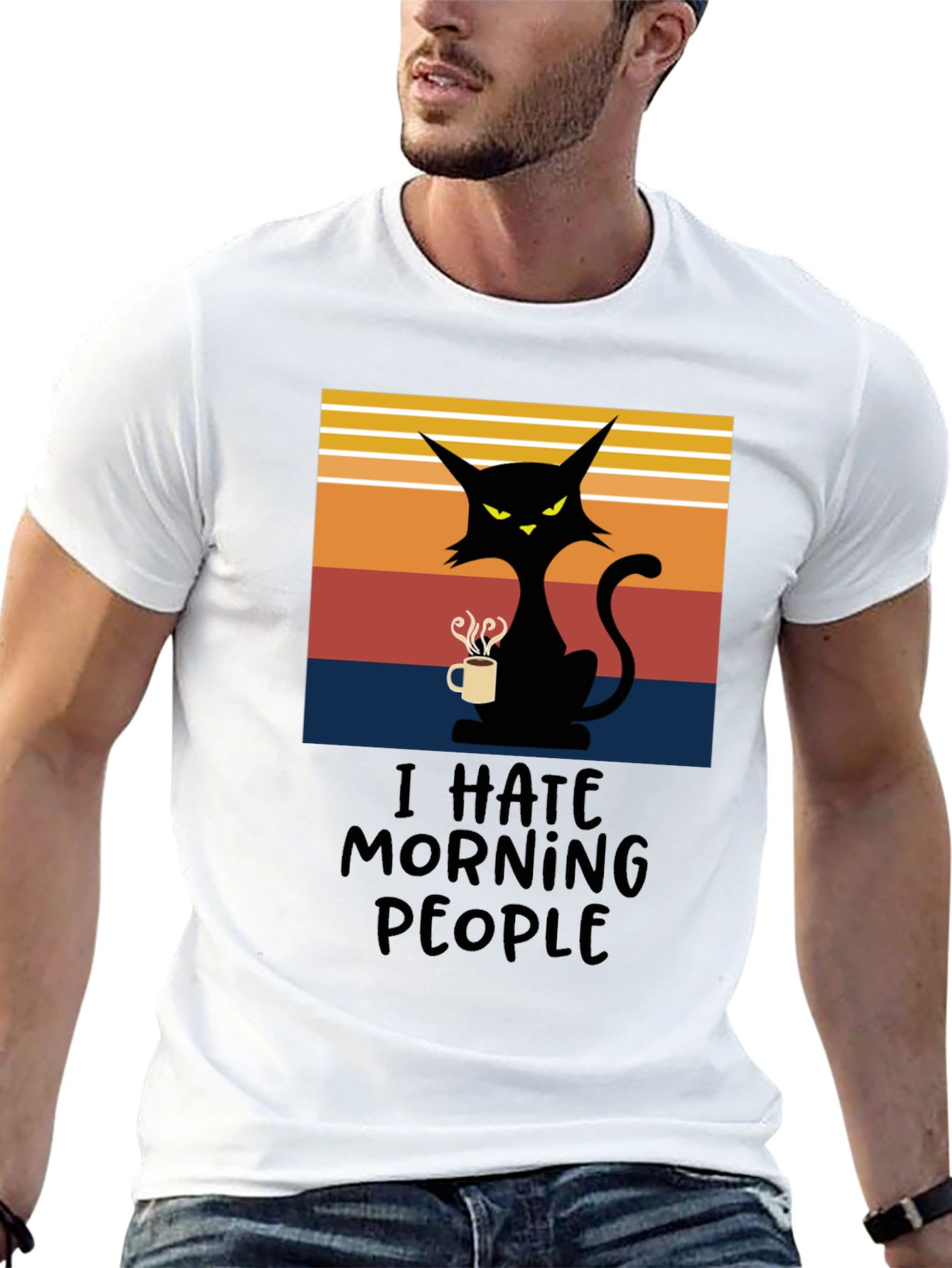 I Hate Morning People Cat T-Shirt
