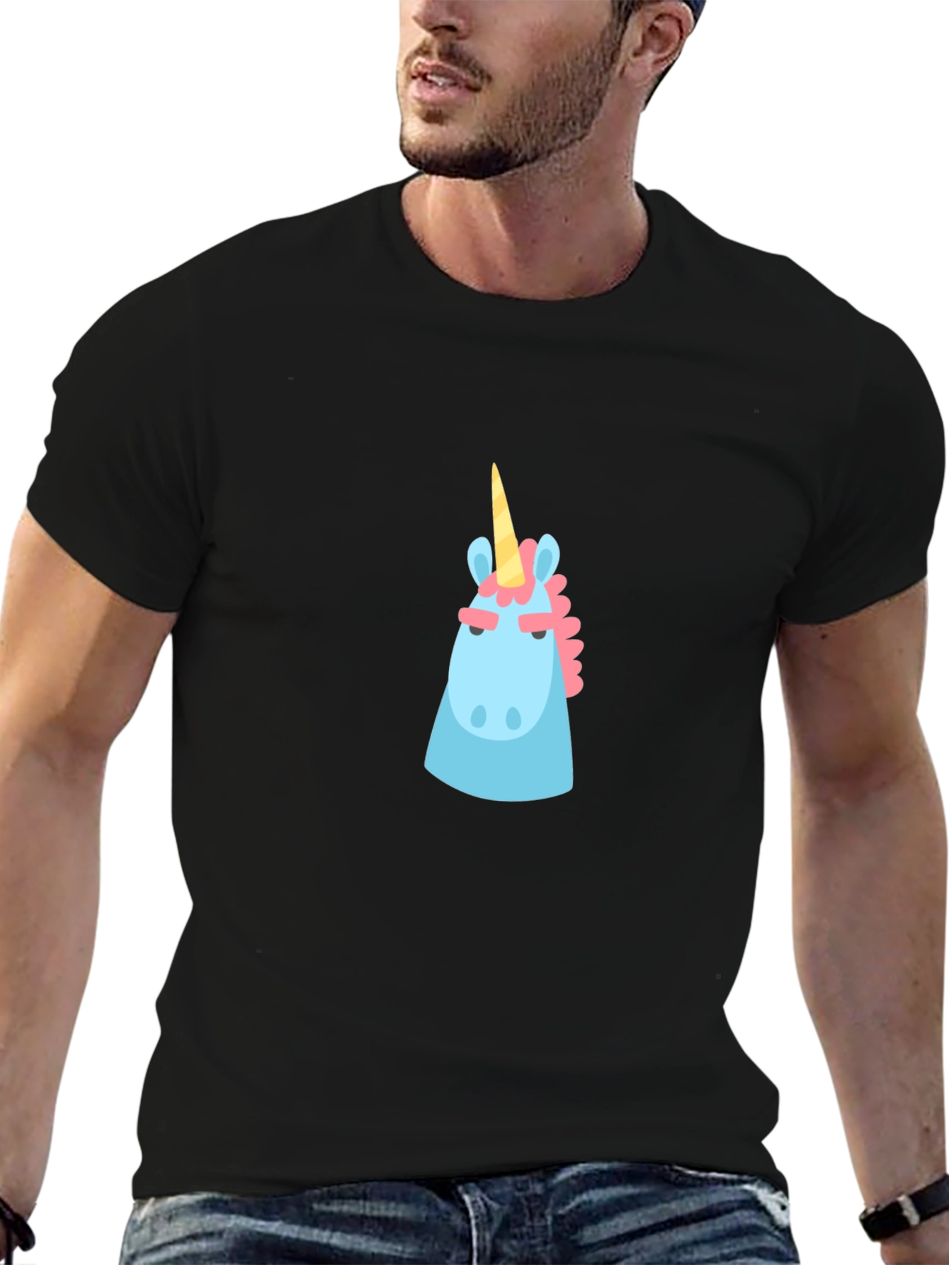 Unicorn Graphic Black T-Shirt